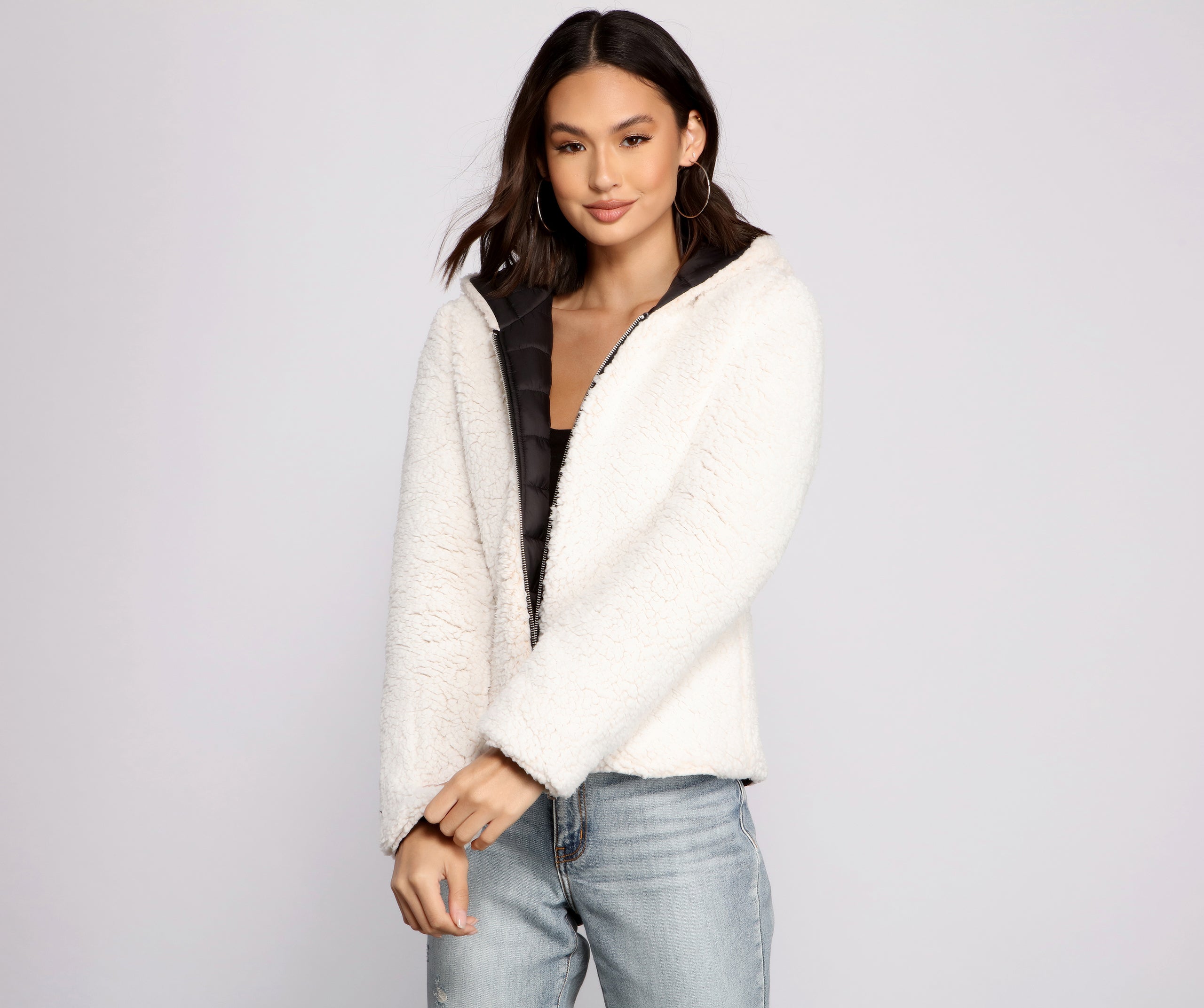 Faux Fur Reversible Puffer Jacket - Image 16