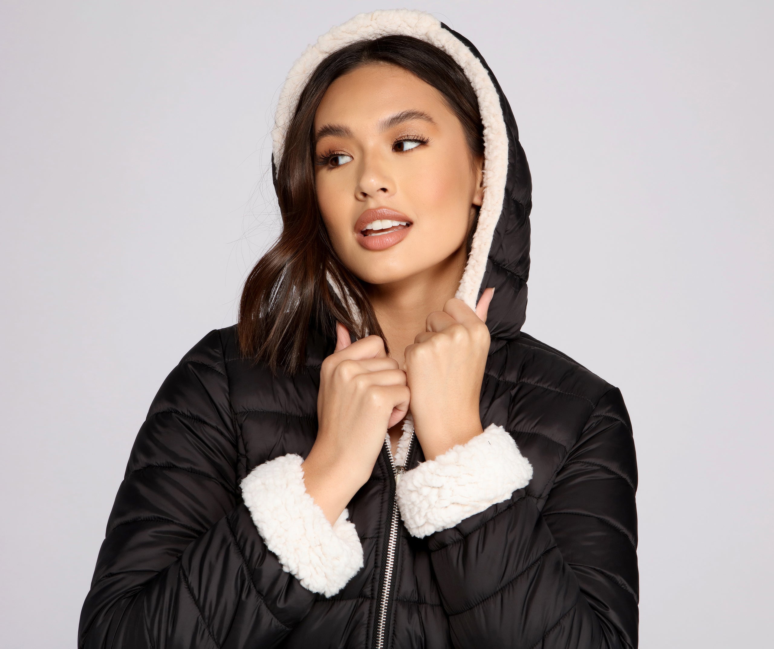 Faux Fur Reversible Puffer Jacket - Image 17