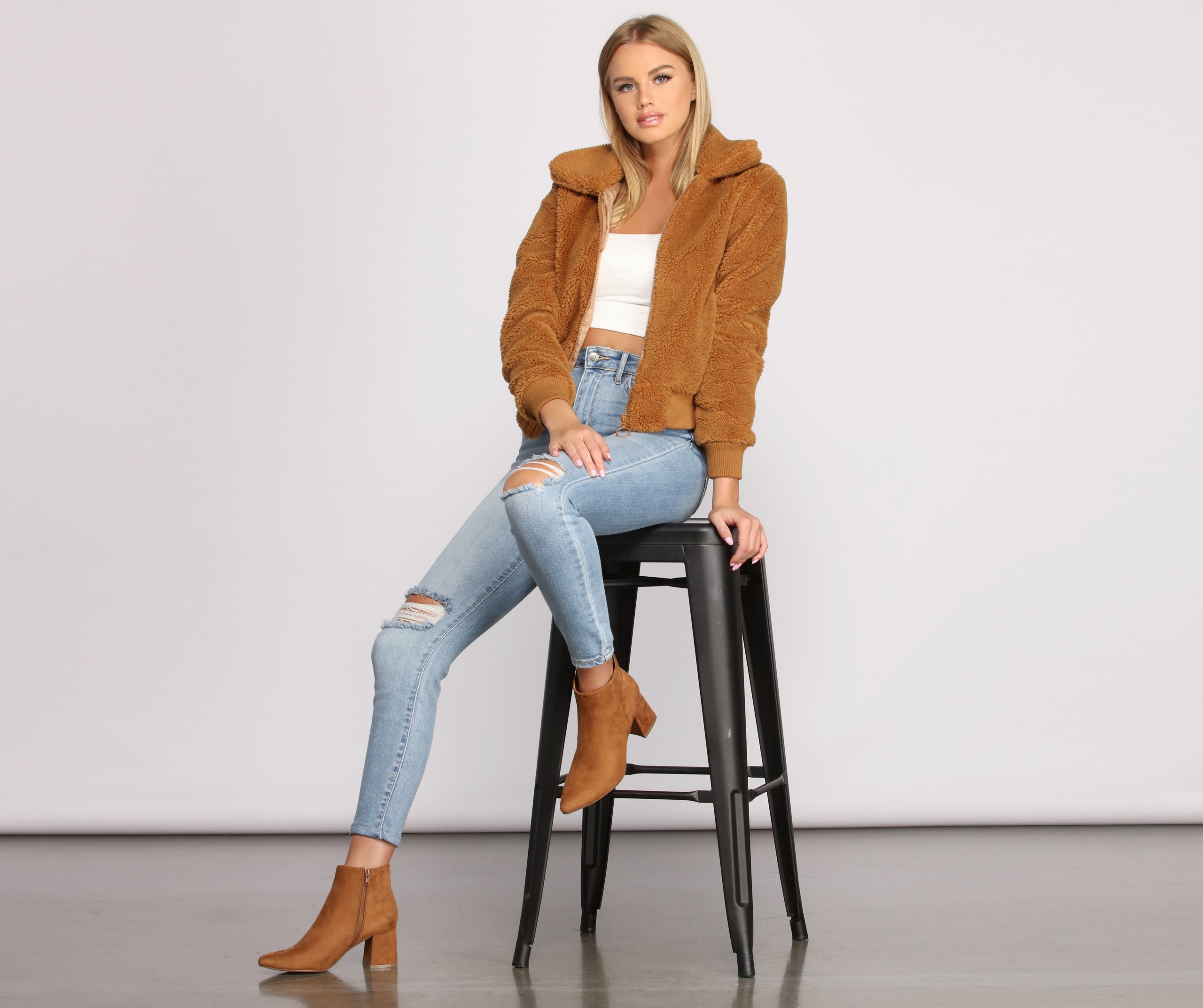 Bundle Up Zip Front Teddy Jacket - Image 4