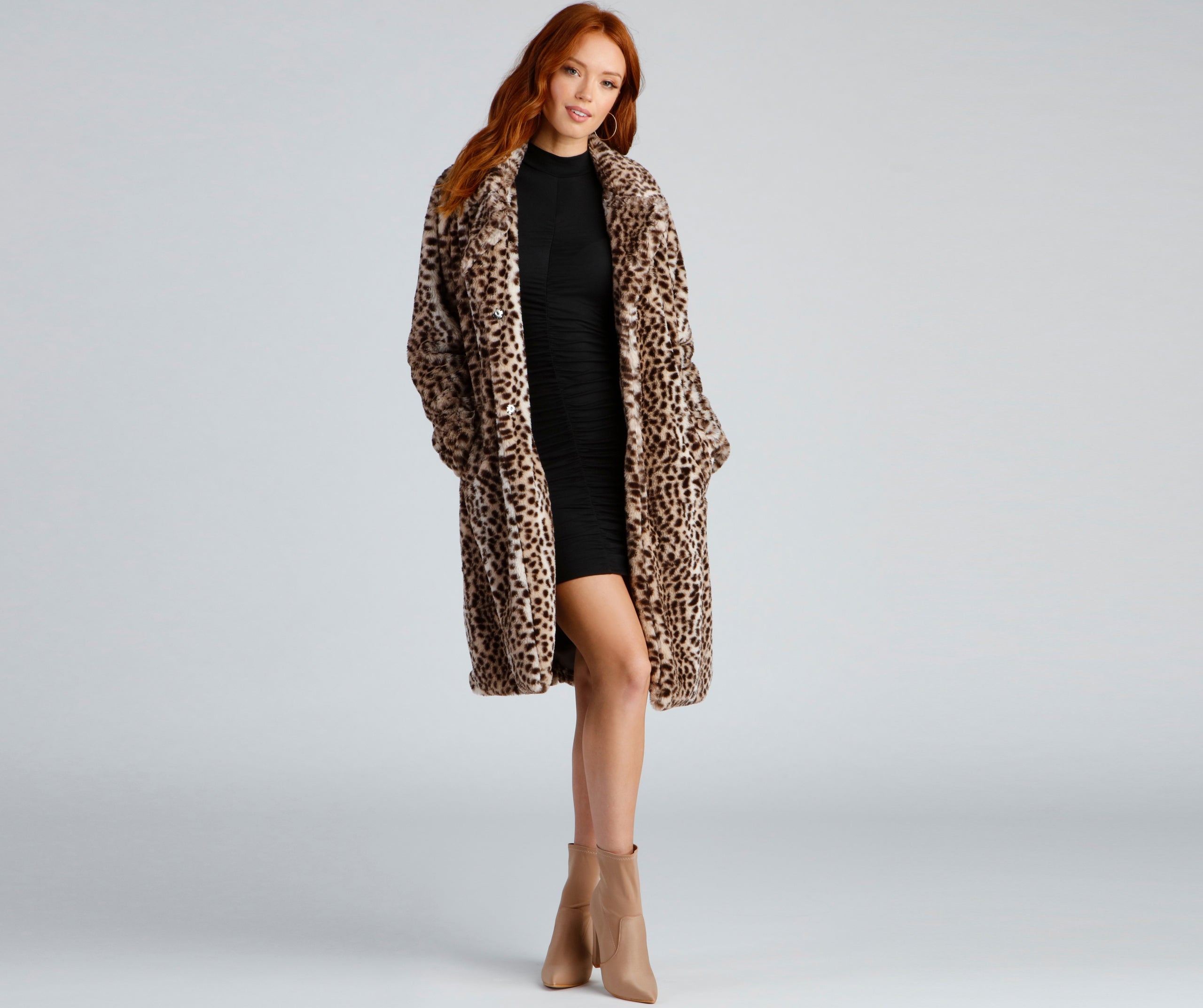 Spotted In Glamour Faux Fur Leopard Coat - Image 4