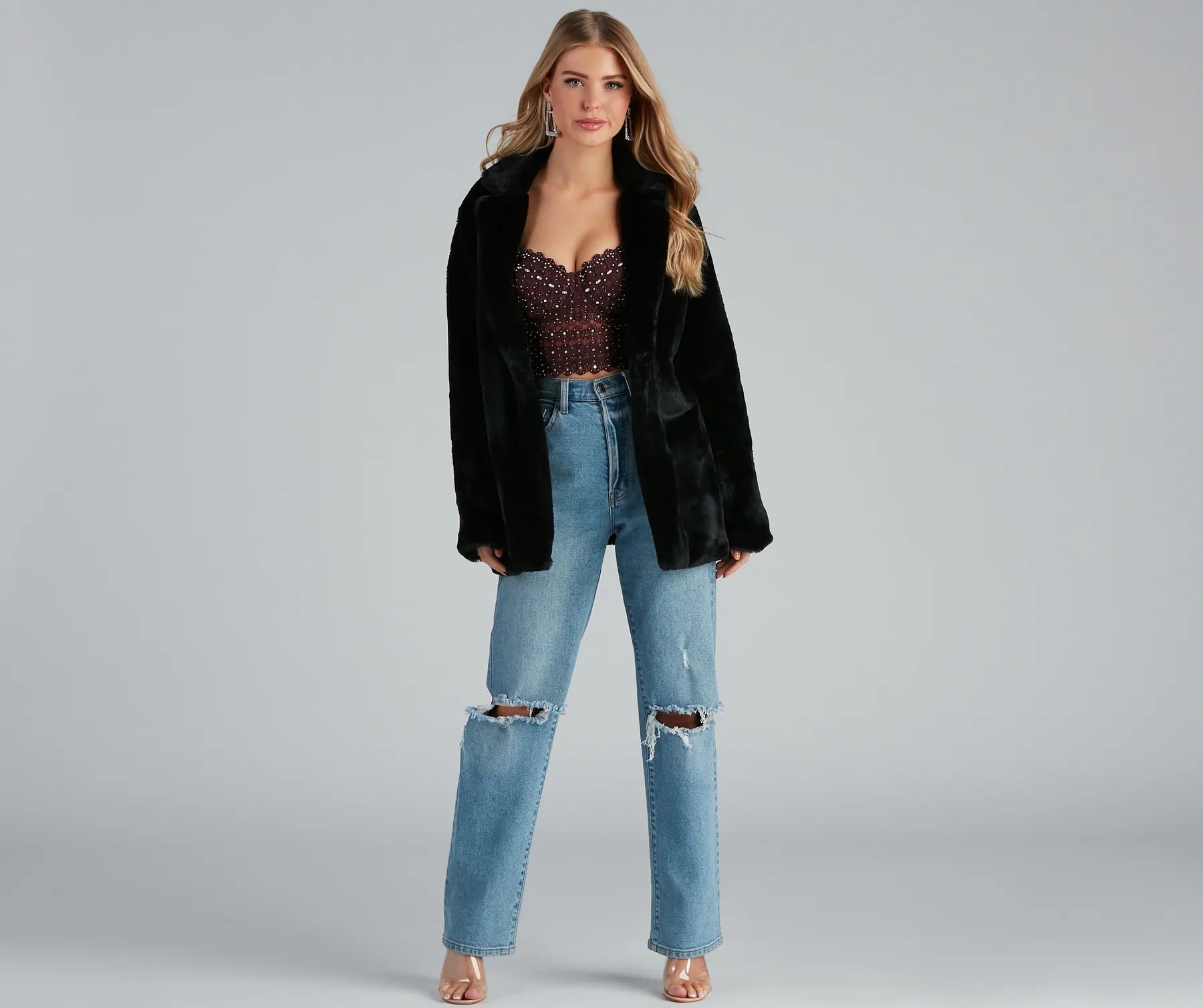 Layered In Luxe Faux Fur Coat - Image 3