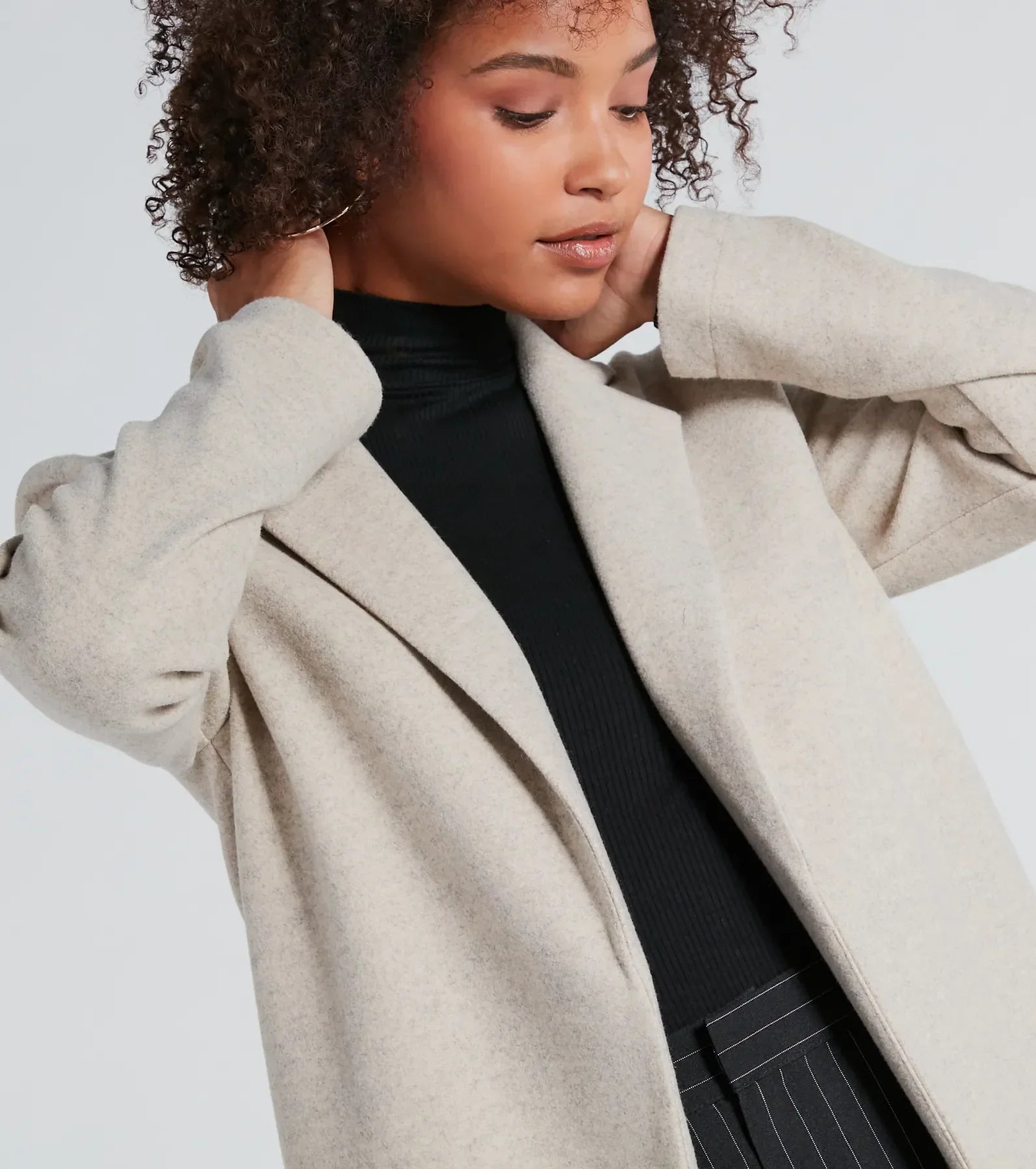 Always A Classic Faux Wool Trench Coat - Image 3