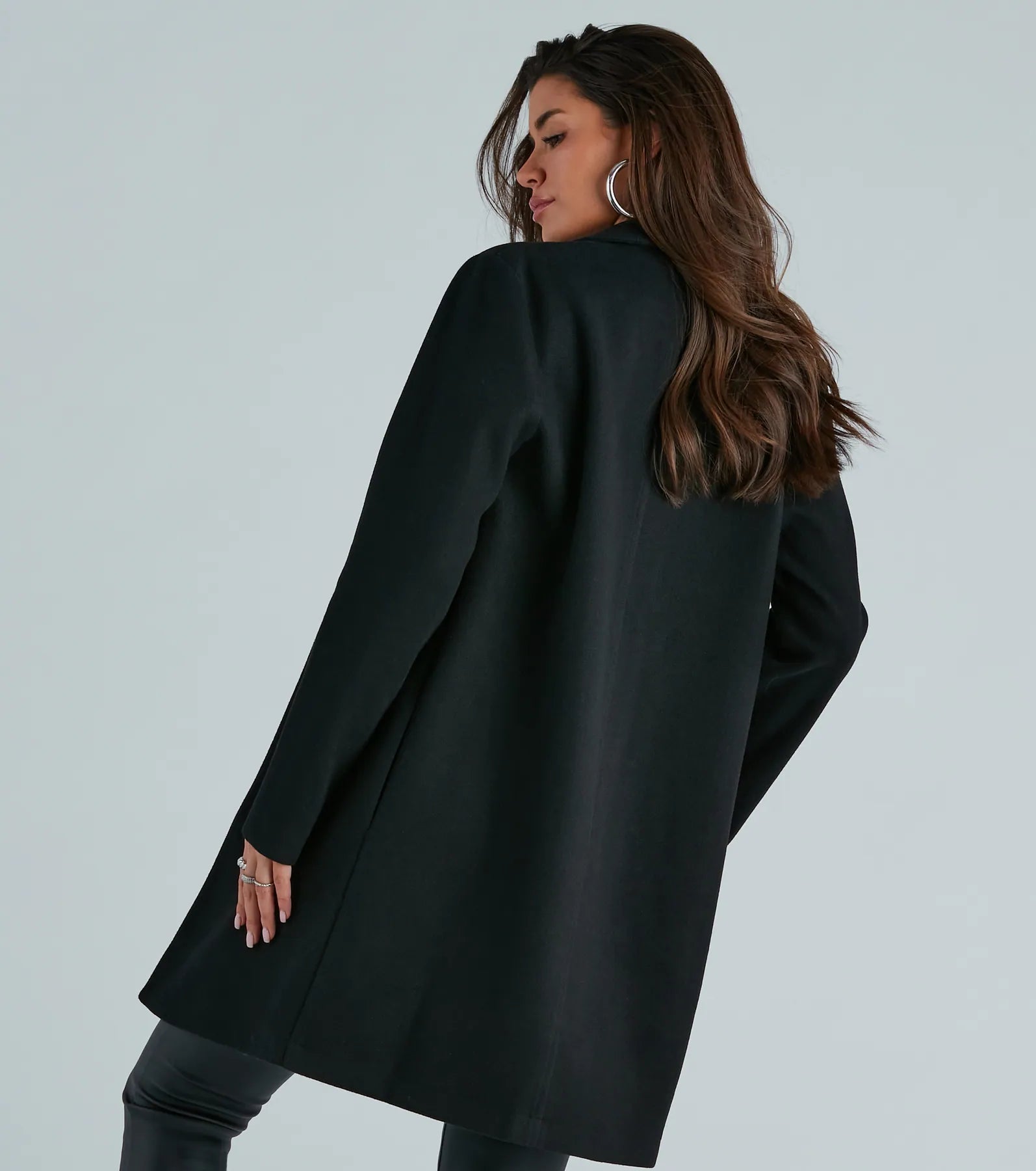 Always A Classic Faux Wool Trench Coat - Image 10