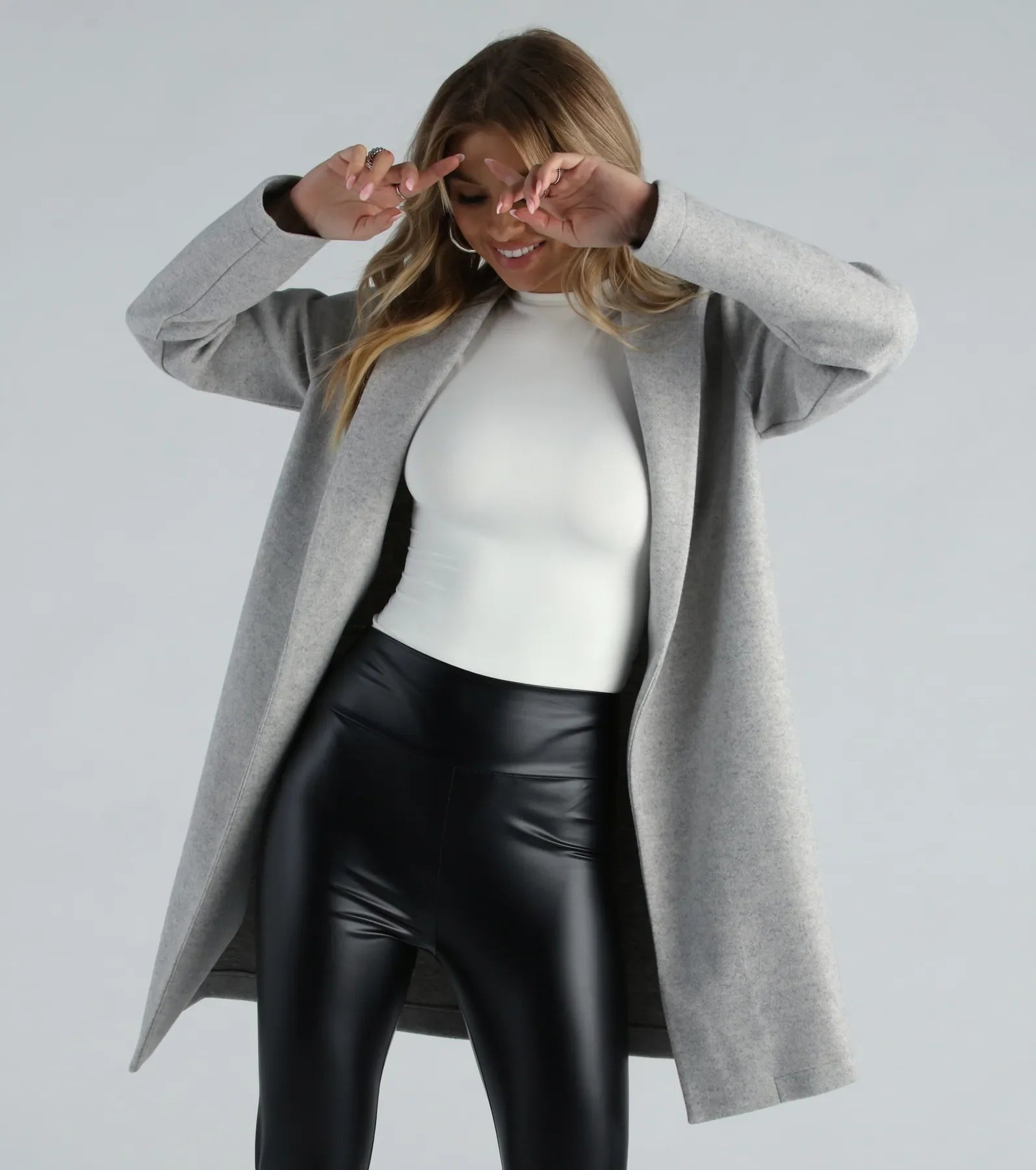 Always A Classic Faux Wool Trench Coat - Image 8