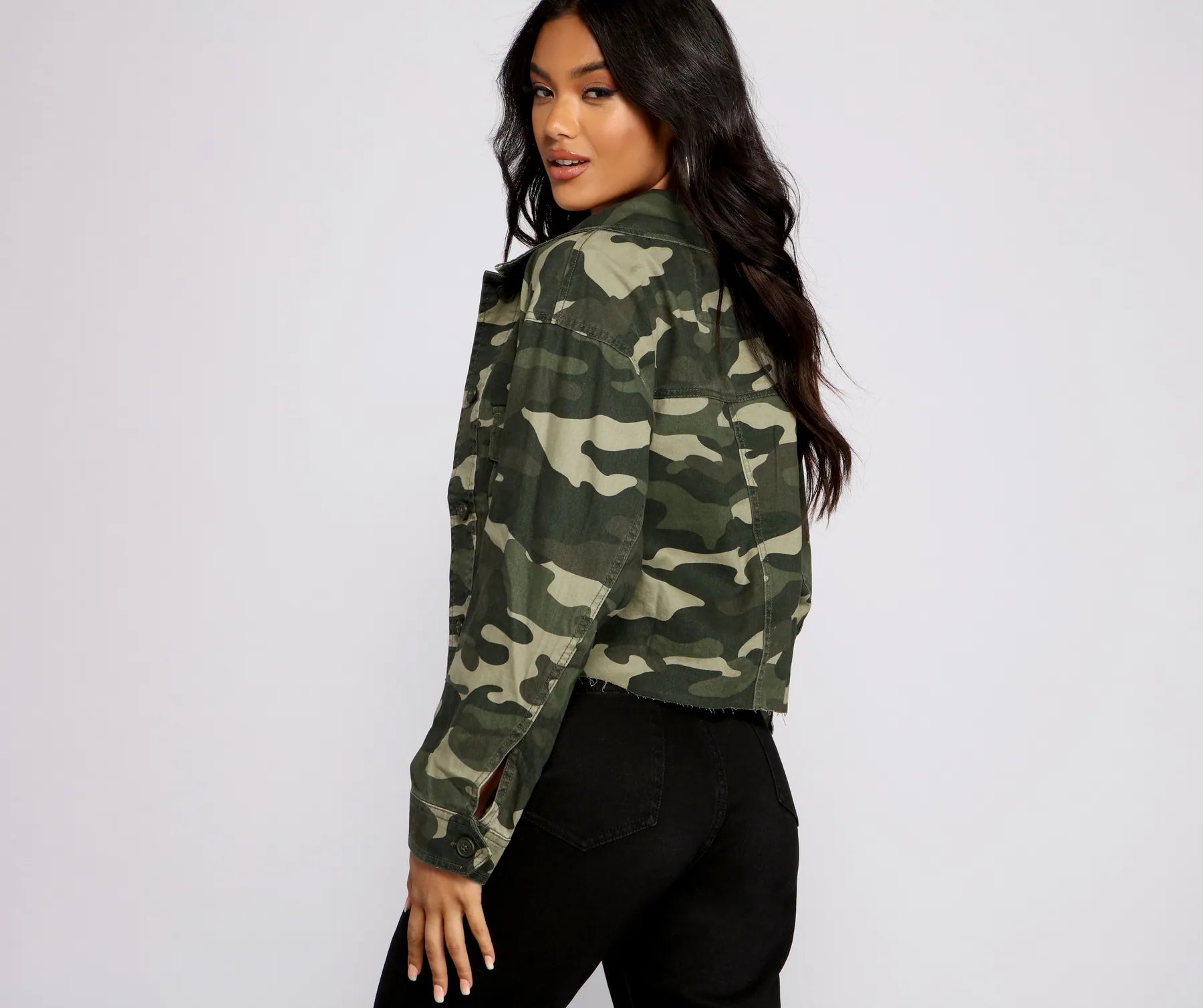 Confident In Camo Cropped Jacket - Image 2