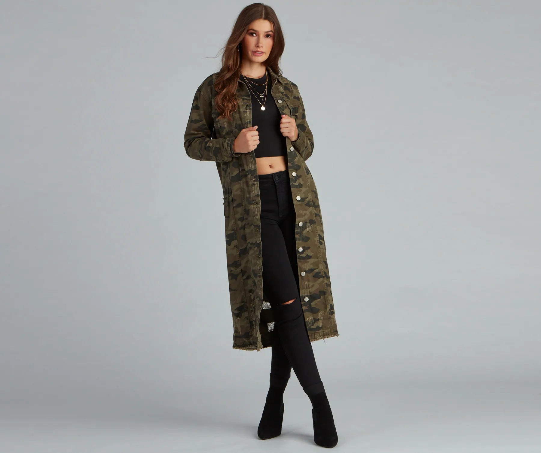 Step Up Camo Long Line Jacket - Image 2