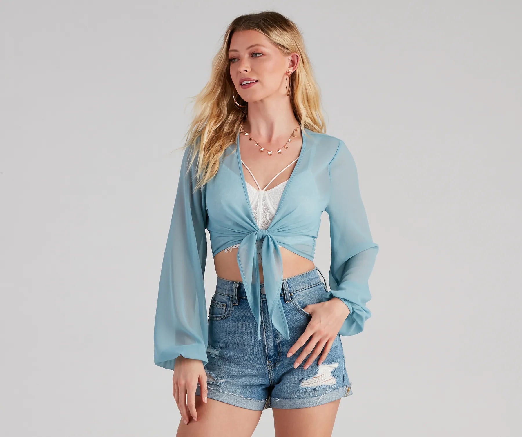 Chic Chiffon Tie-Front Top - Image 5