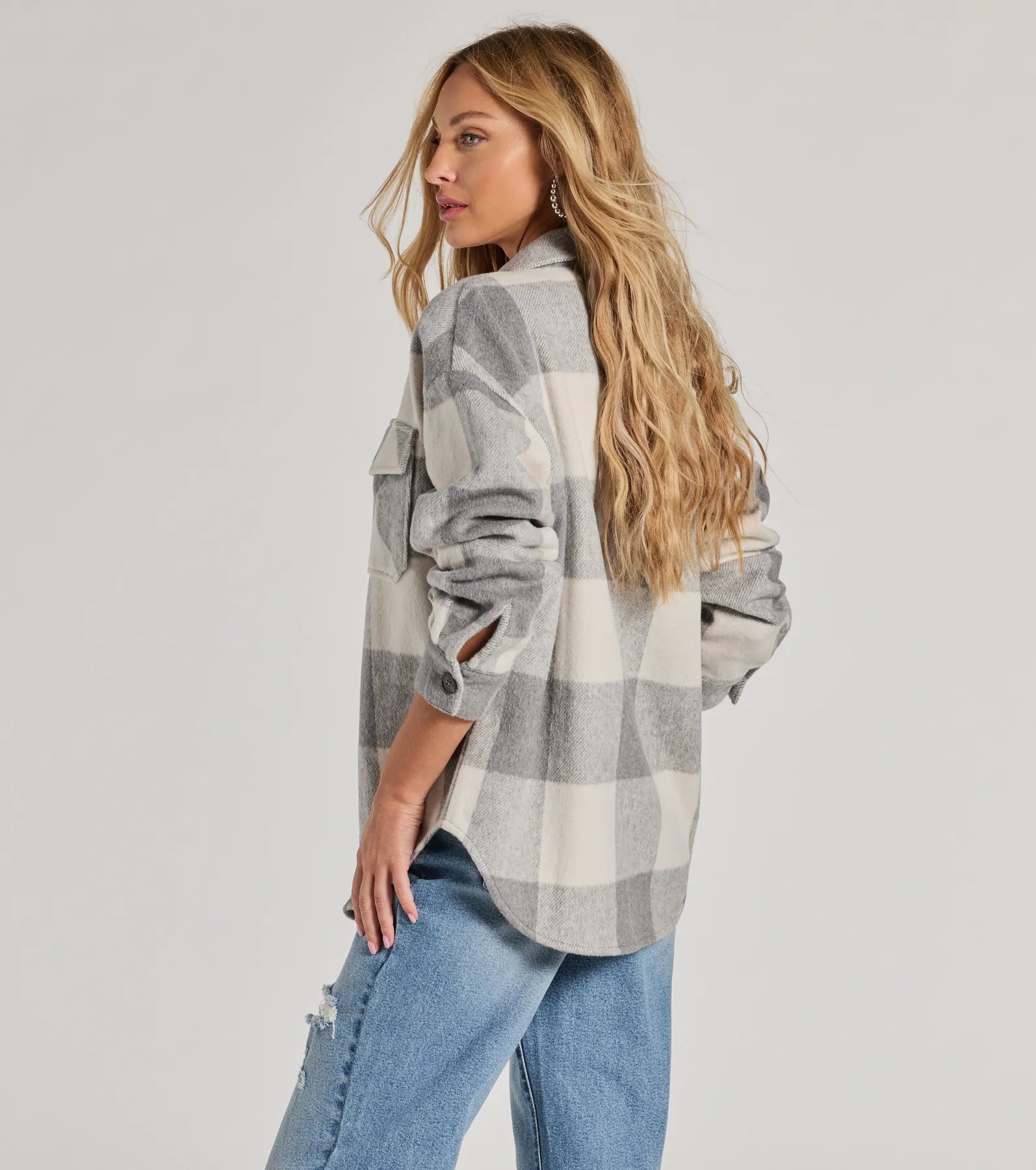 Cozy Season Plaid Button-Down Shacket - Image 3