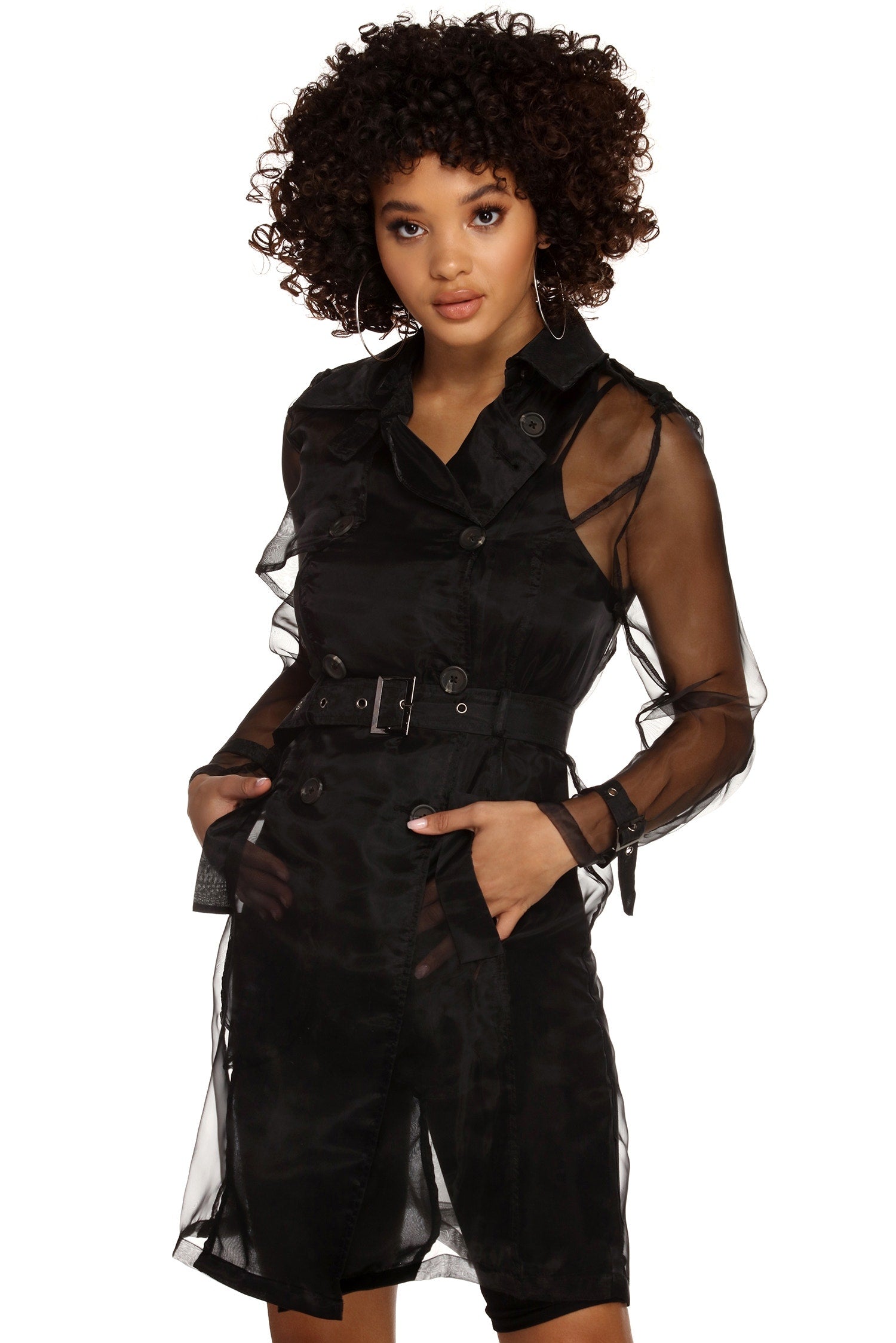 Sheer Organza Trench Coat - Image 2