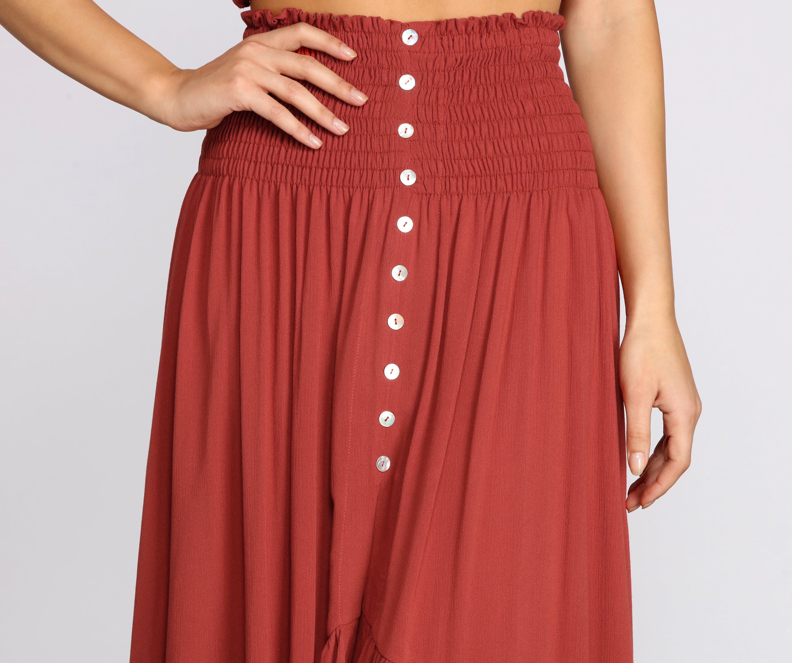 Dreamy Boho Ruffle Hem Maxi Skirt - Image 3