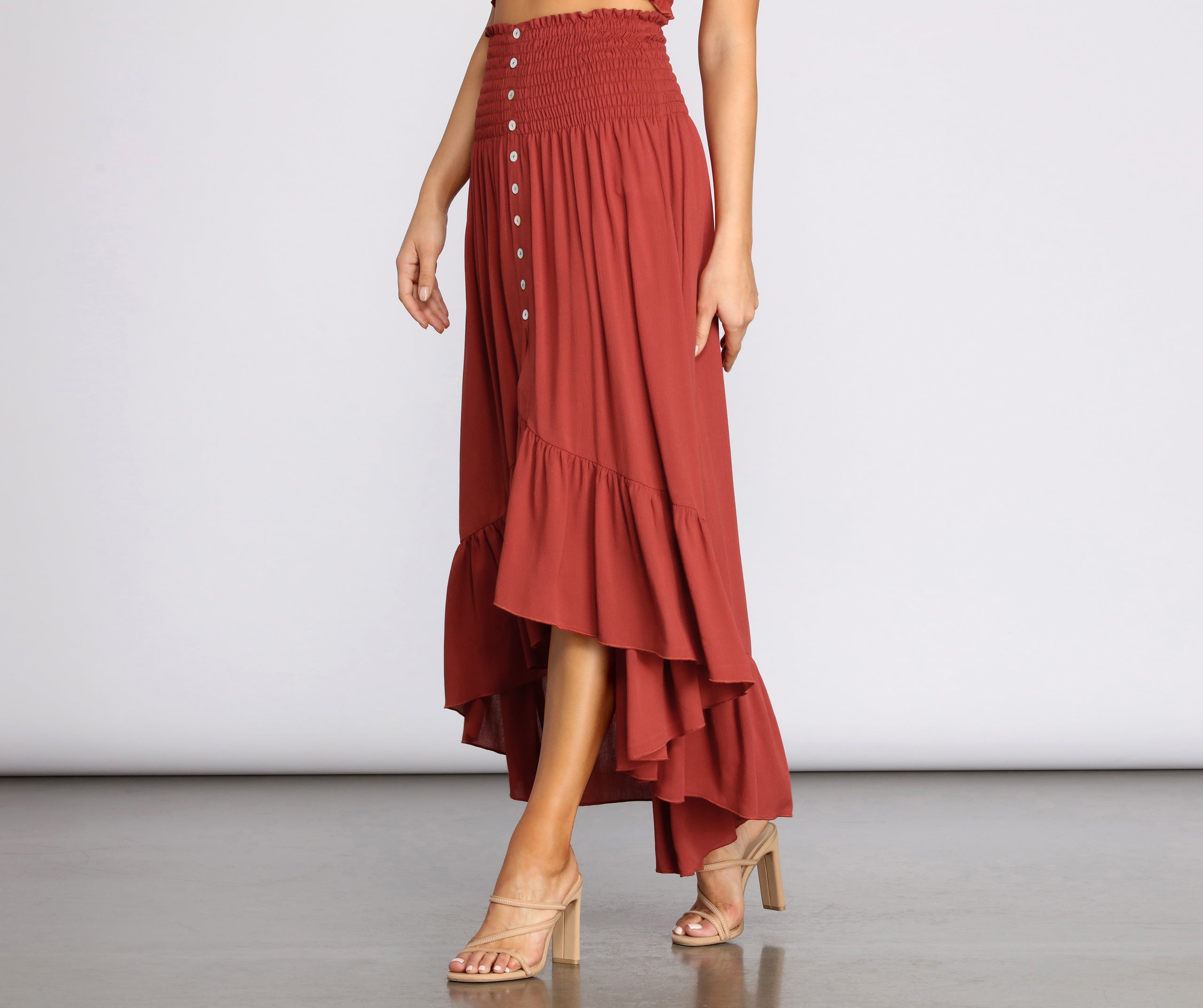 Dreamy Boho Ruffle Hem Maxi Skirt - Image 4