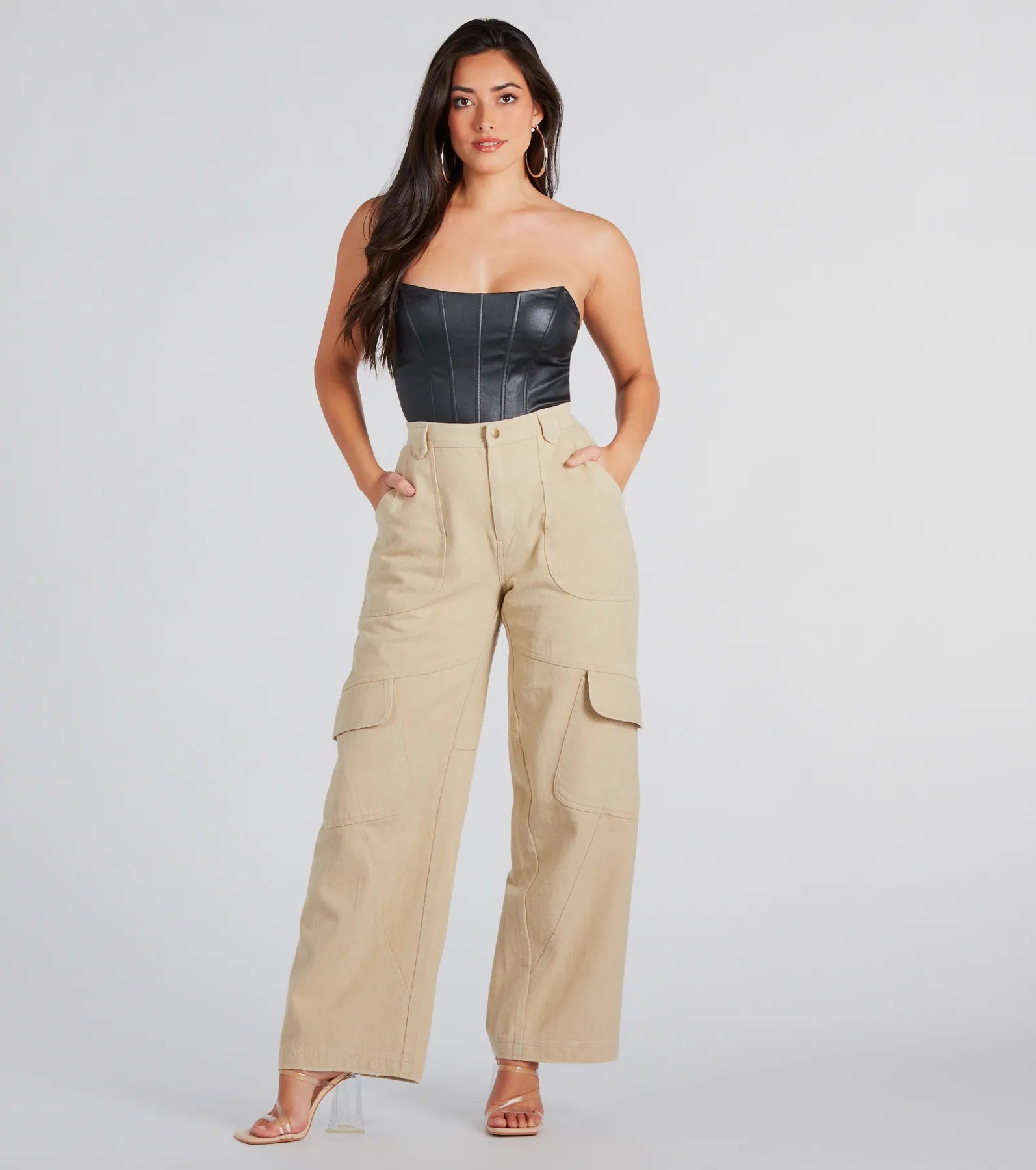 Casual Mood Wide-Leg Cargo Pants - Image 6