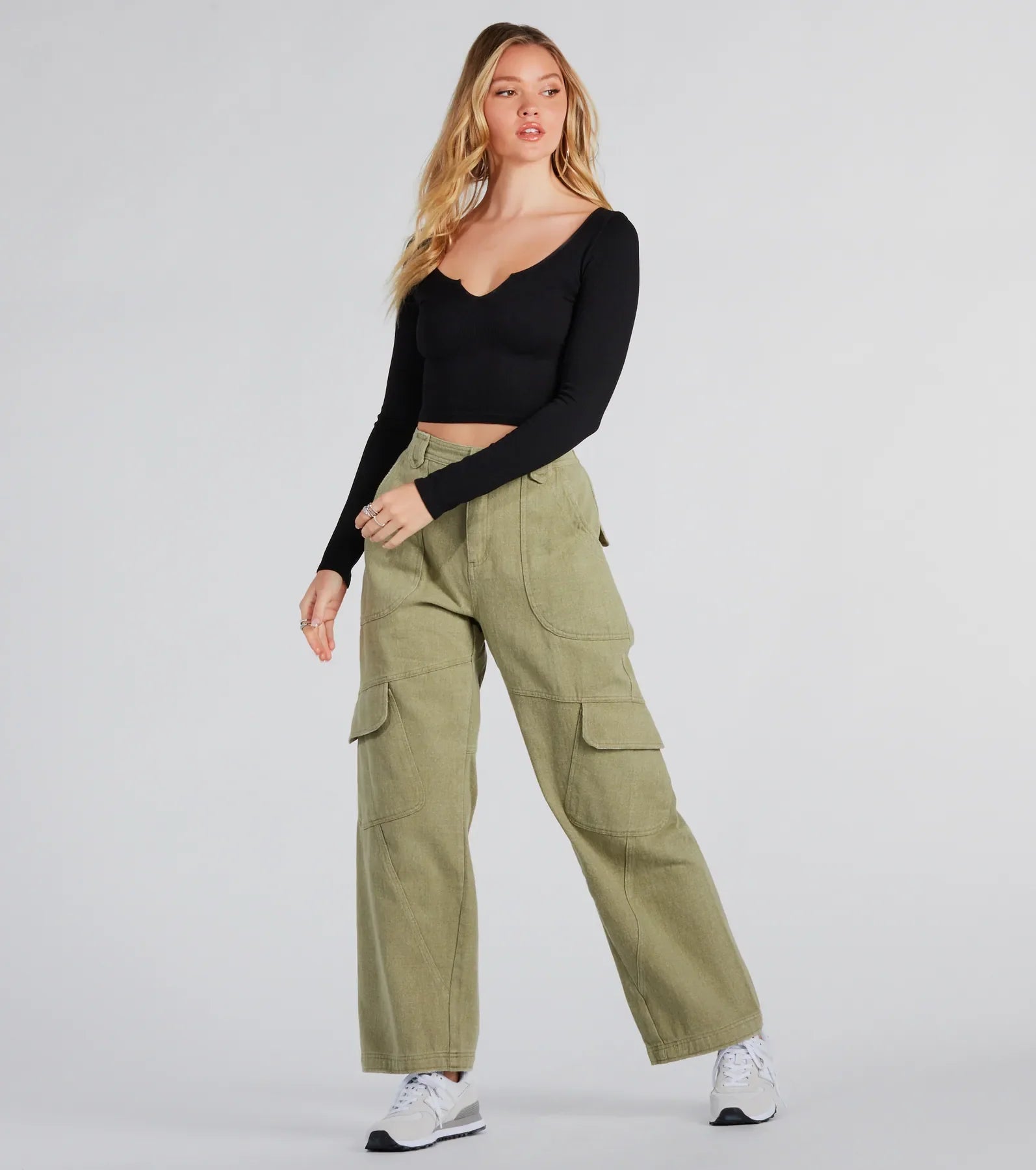 Casual Mood Wide-Leg Cargo Pants - Image 2