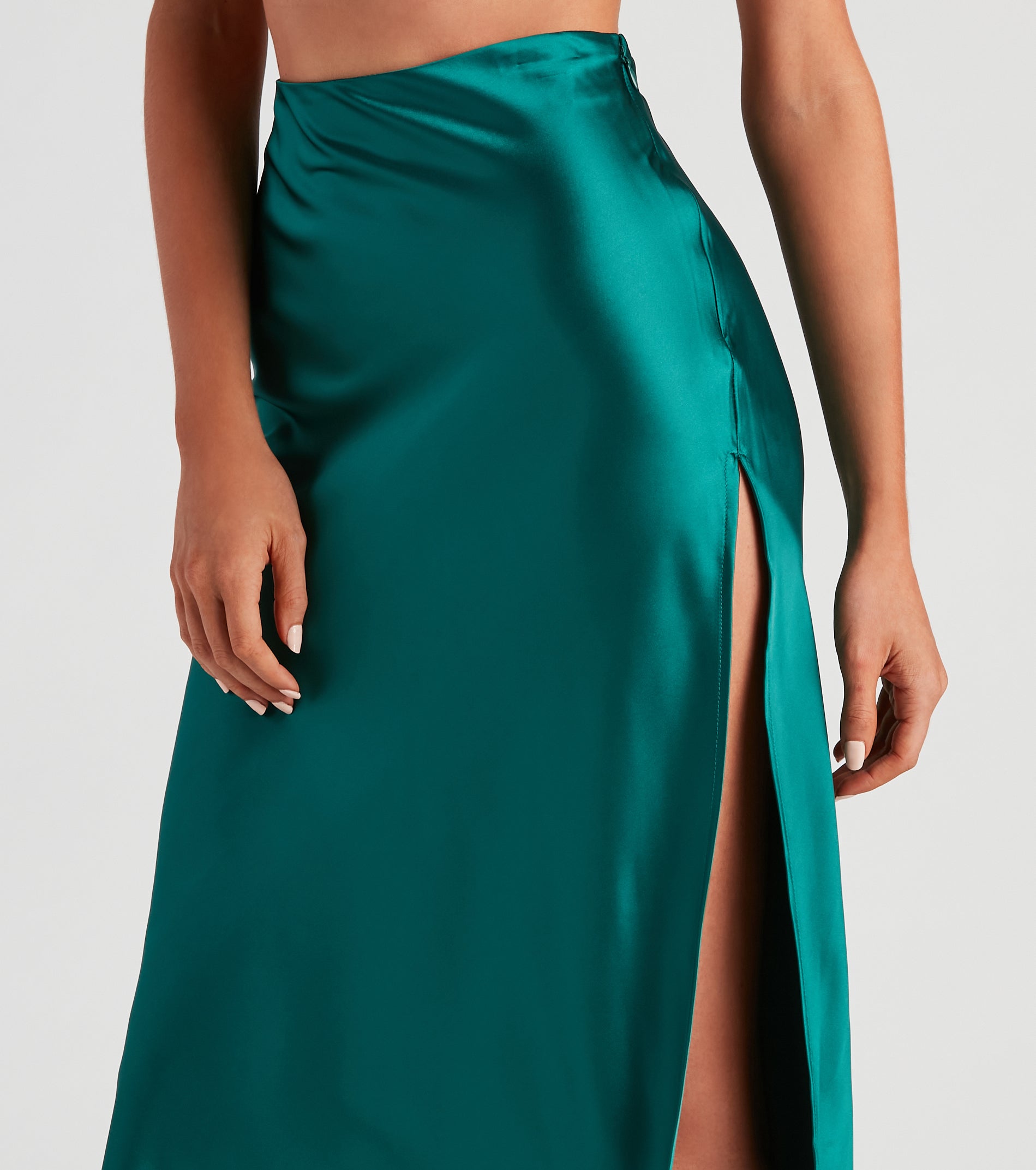 Lavish Life Satin Slit Midi Skirt - Image 4