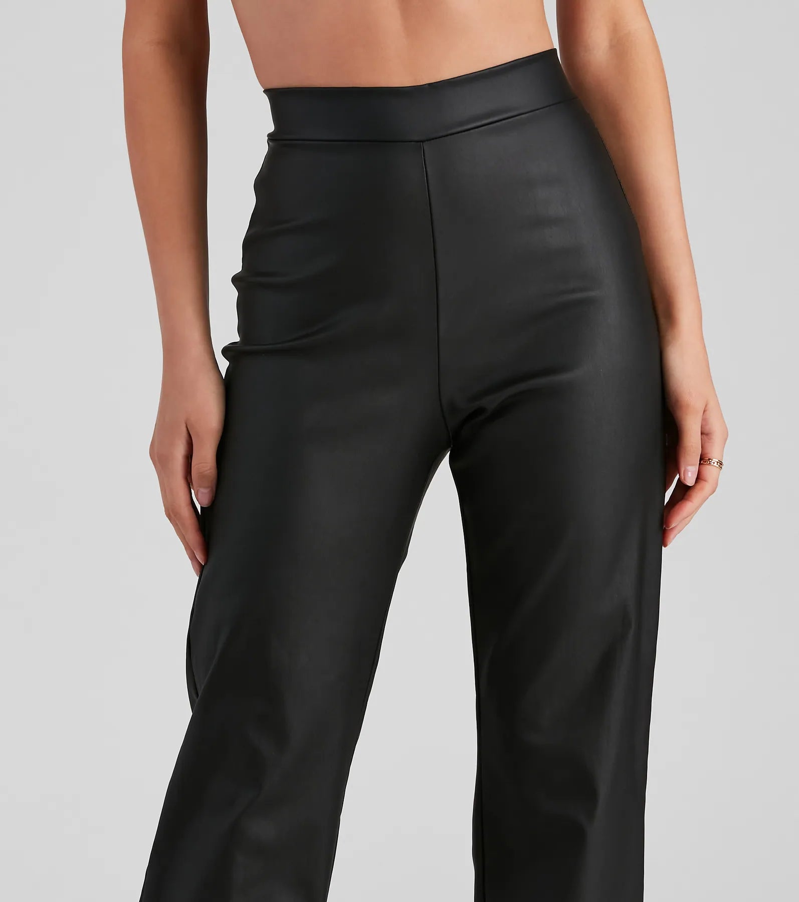 Stylish Ambition Coated Wide-Leg Pants - Image 3