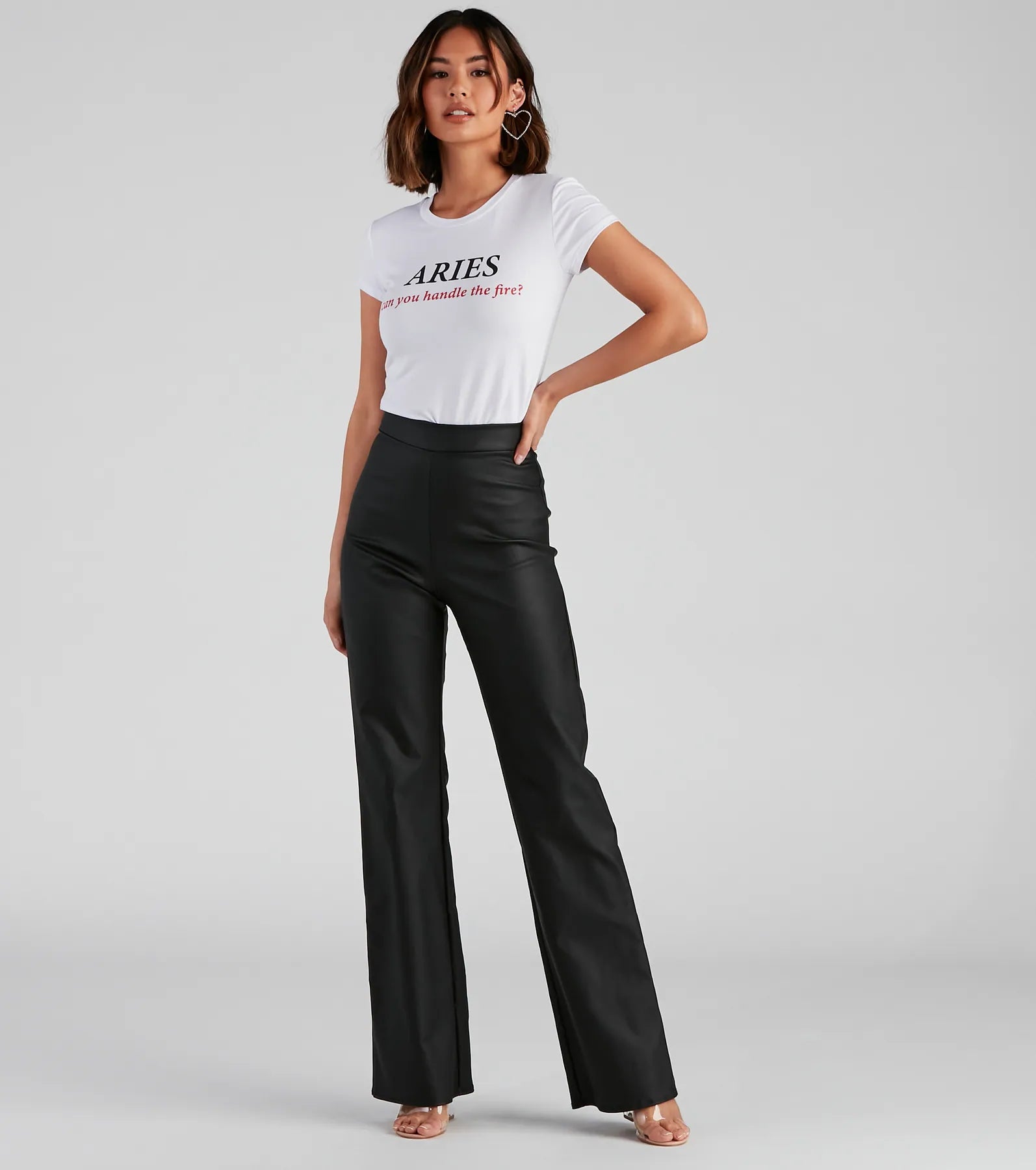 Stylish Ambition Coated Wide-Leg Pants - Image 4