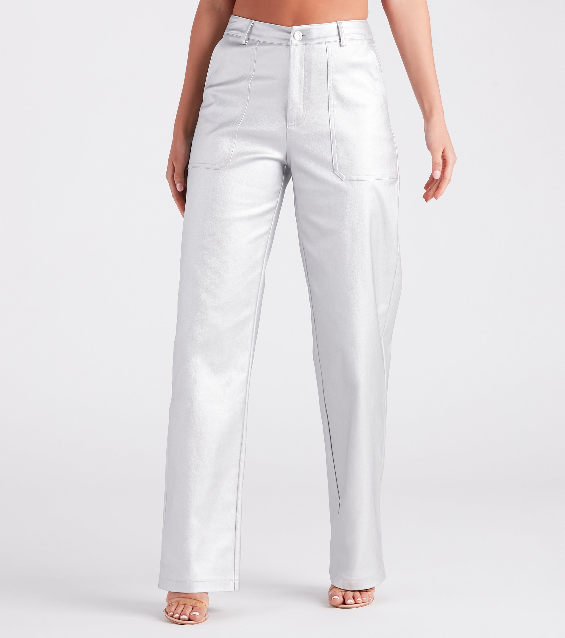 Space Glam Coated Faux Leather Cargo Pants - Image 2