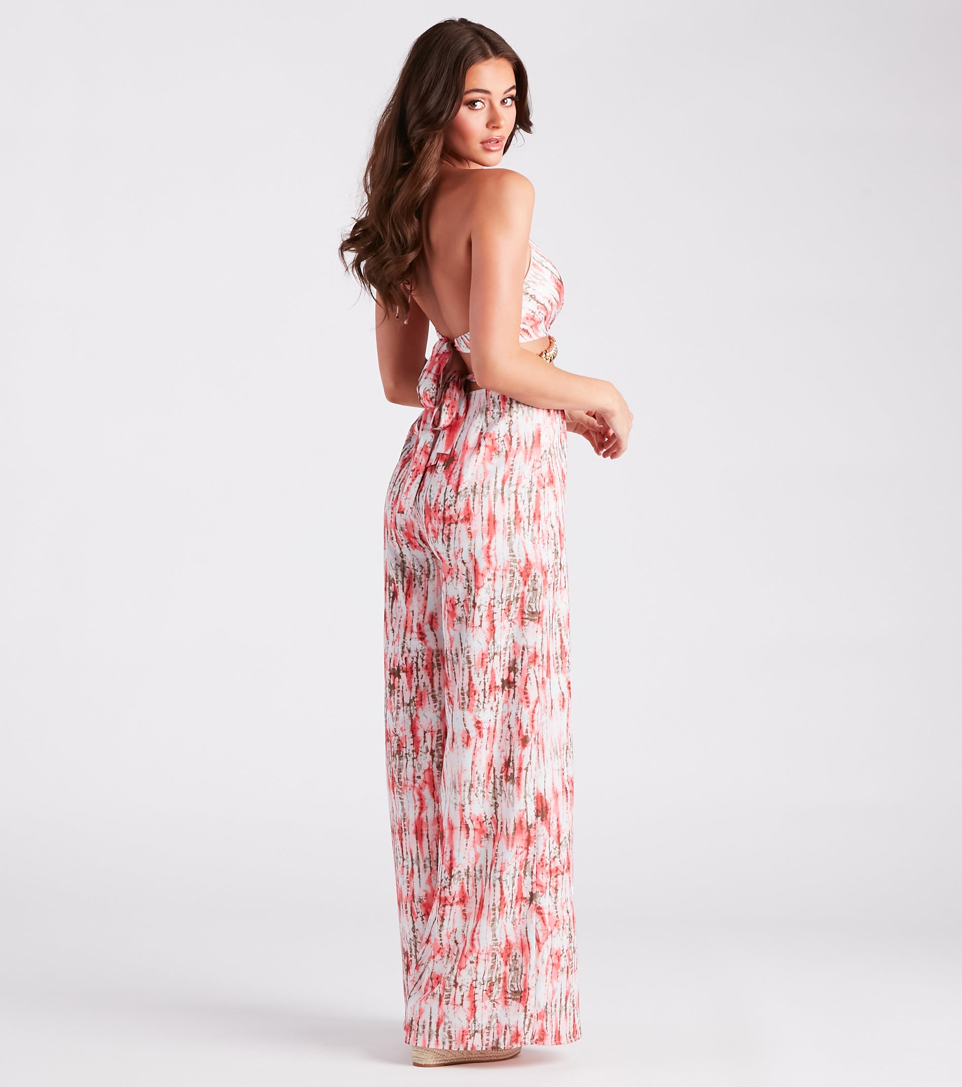Feelin' Artsy Abstract Print Cutout Jumpsuit - Image 2