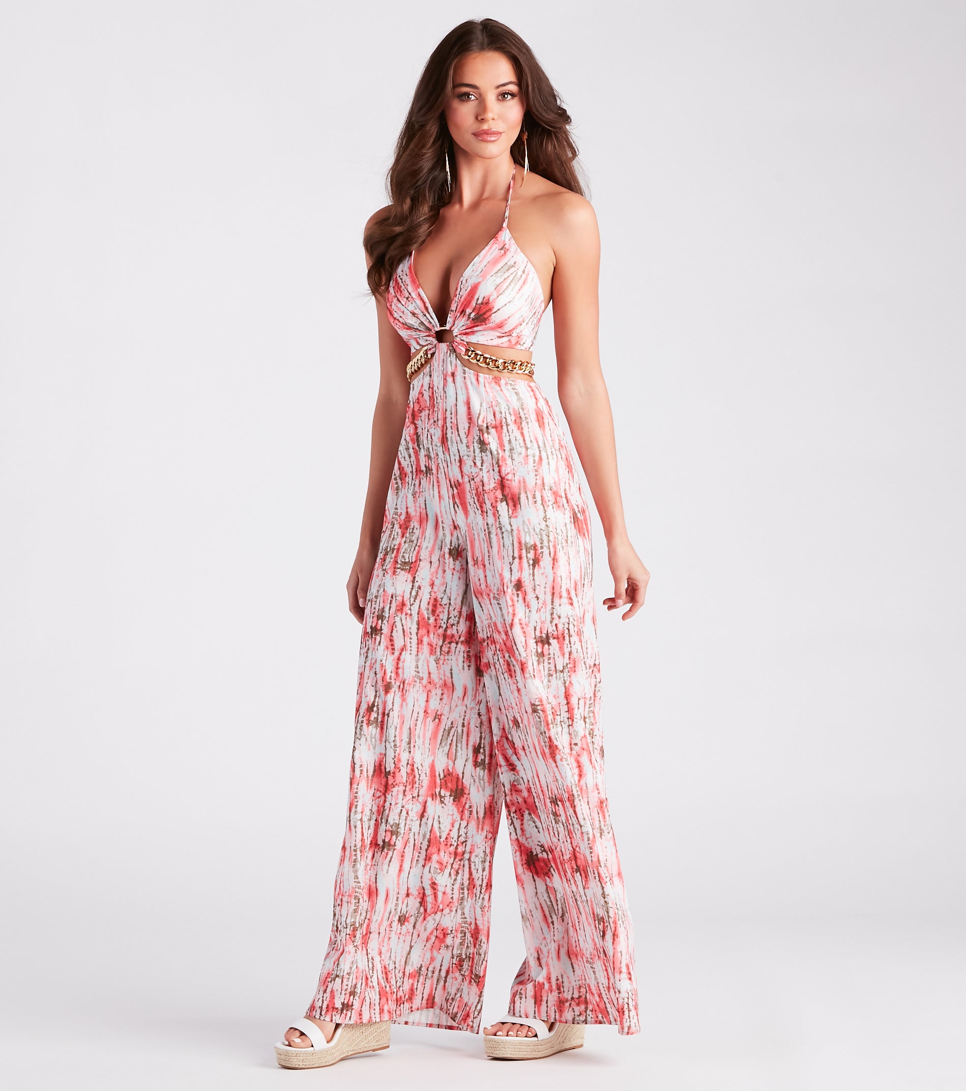 Feelin' Artsy Abstract Print Cutout Jumpsuit - Image 3