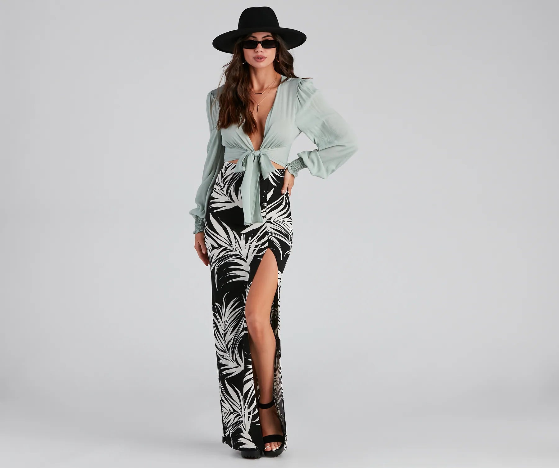 Hit The Tropics High Slit Maxi Skirt - Image 2