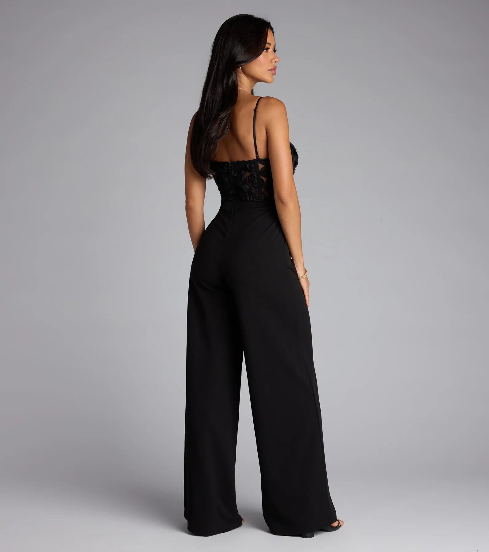 Bare Necessities Floral Applique Corset Jumpsuit - Image 2
