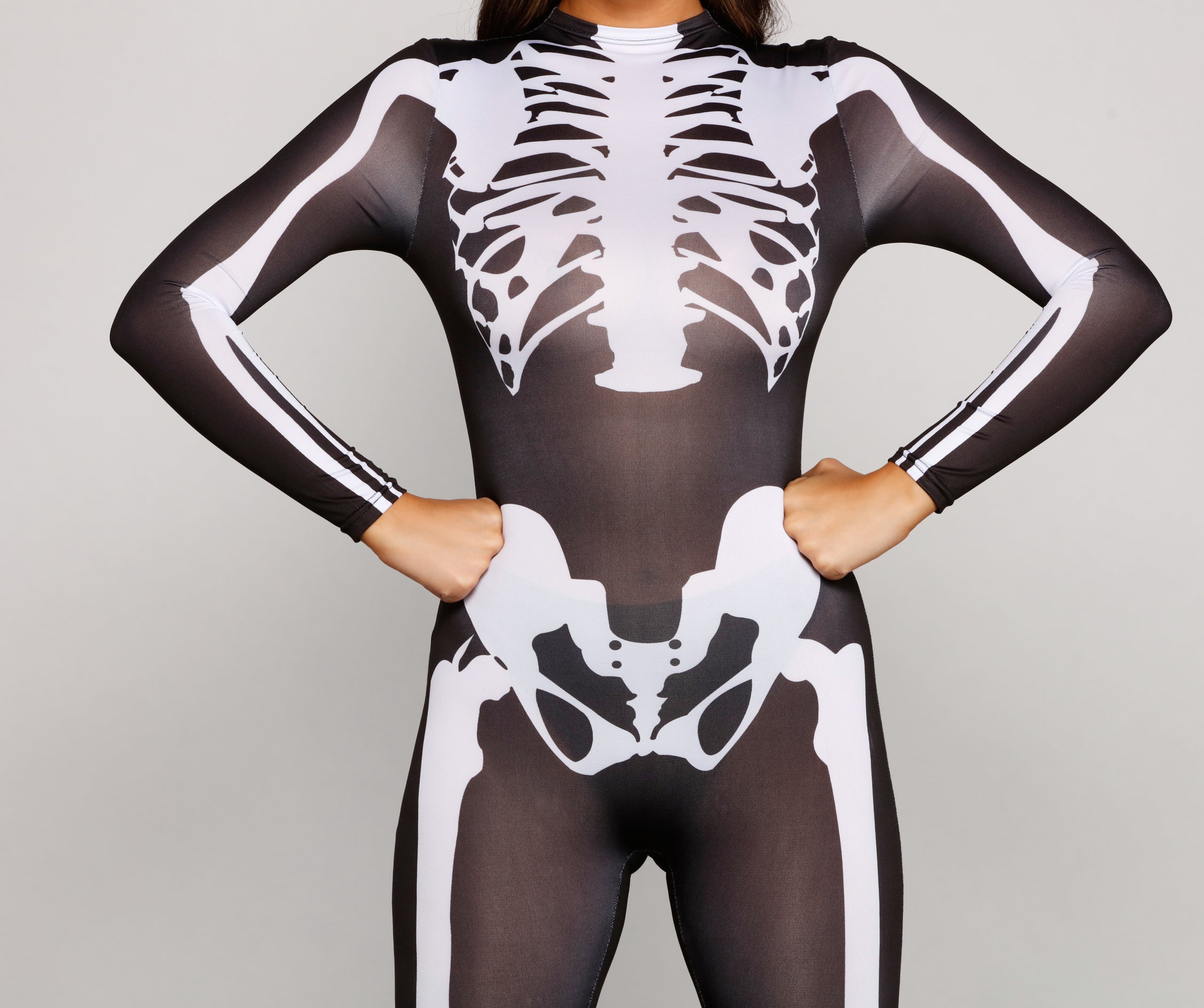 Spooky And Sultry Skeleton Print Catsuit - Image 2