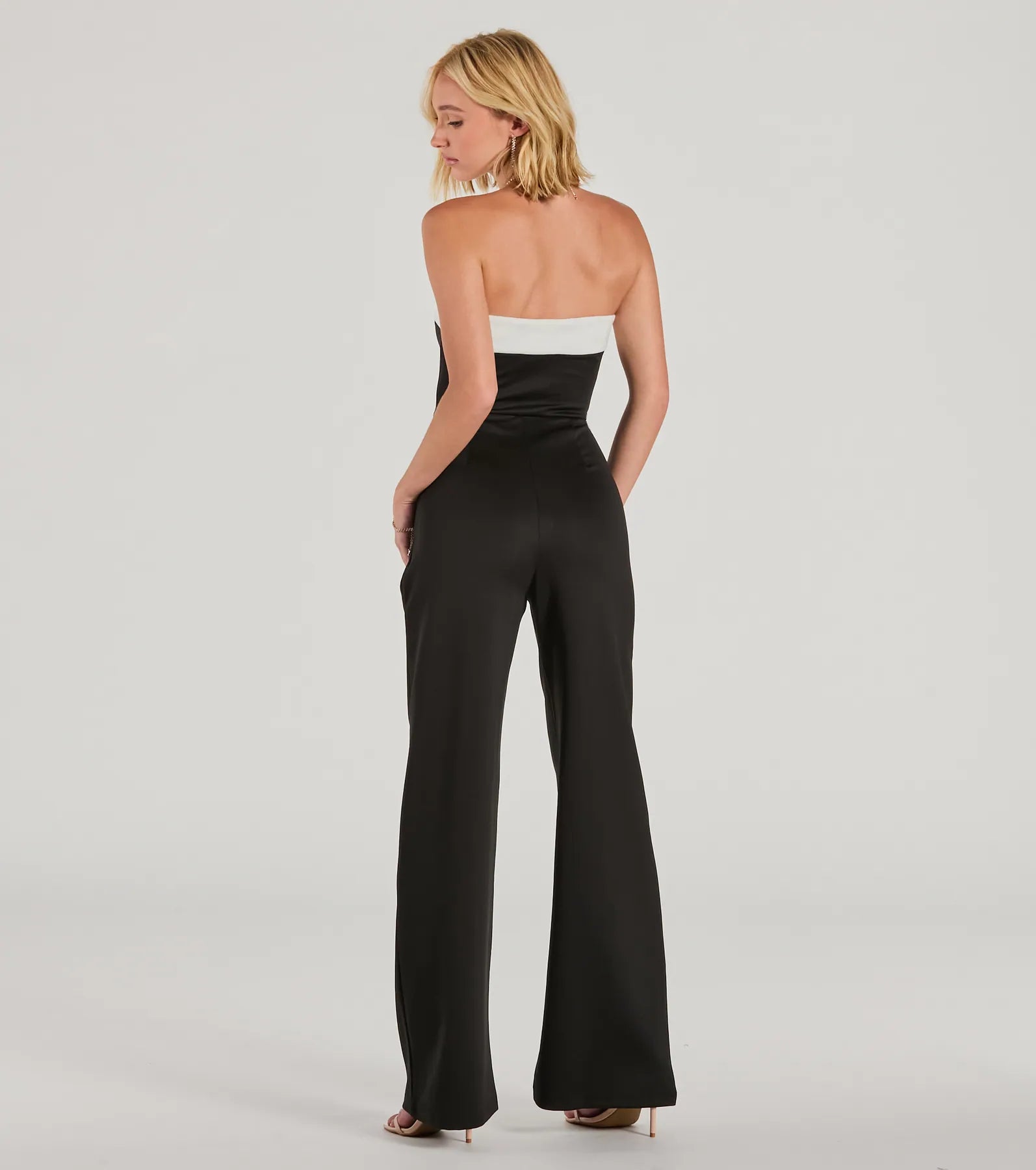 Thinking Out Loud Strapless Wide-Leg Jumpsuit - Image 2