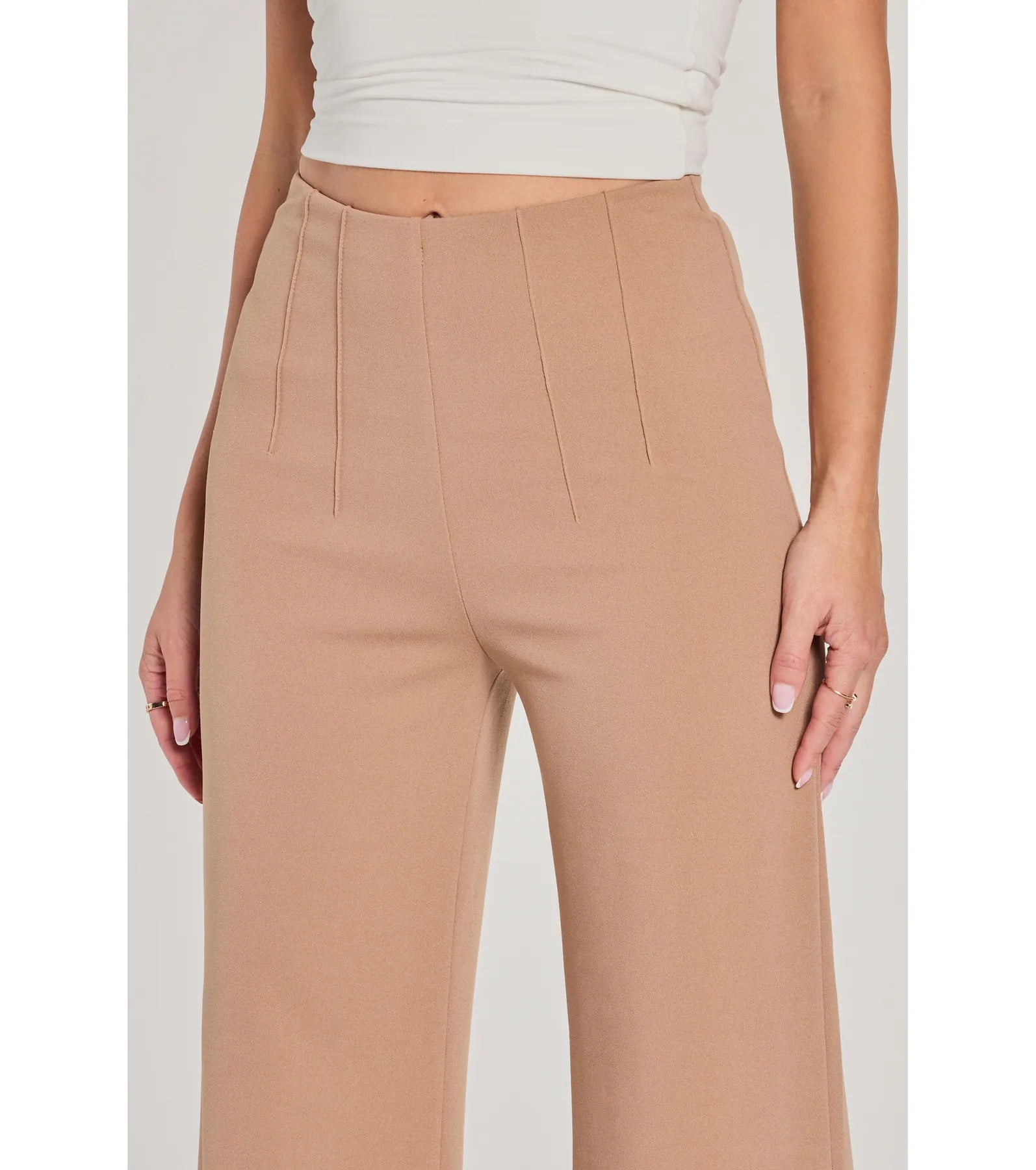 Stylish Impression High Rise Straight Leg Trouser Pants - Image 3
