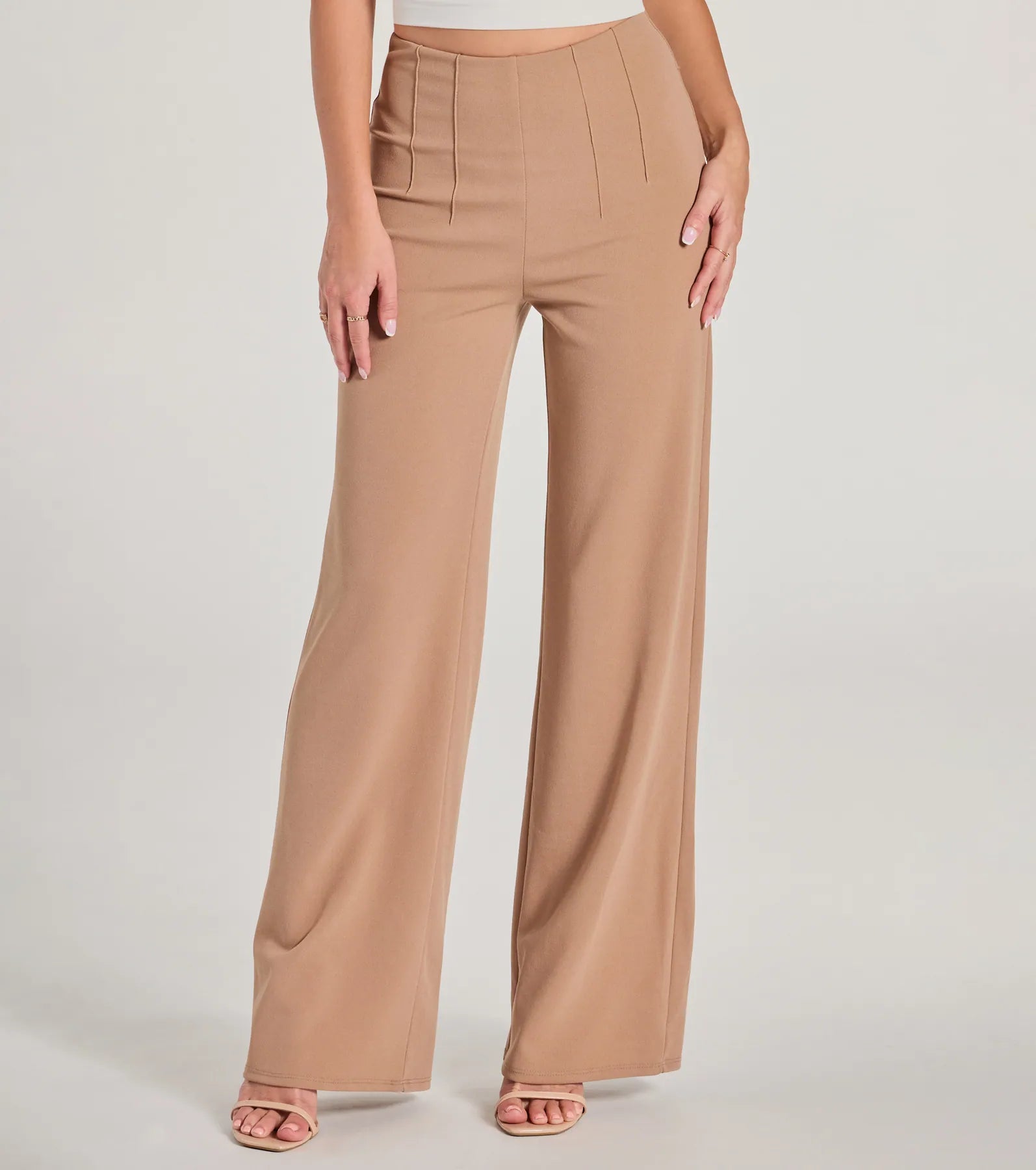 Stylish Impression High Rise Straight Leg Trouser Pants - Image 4