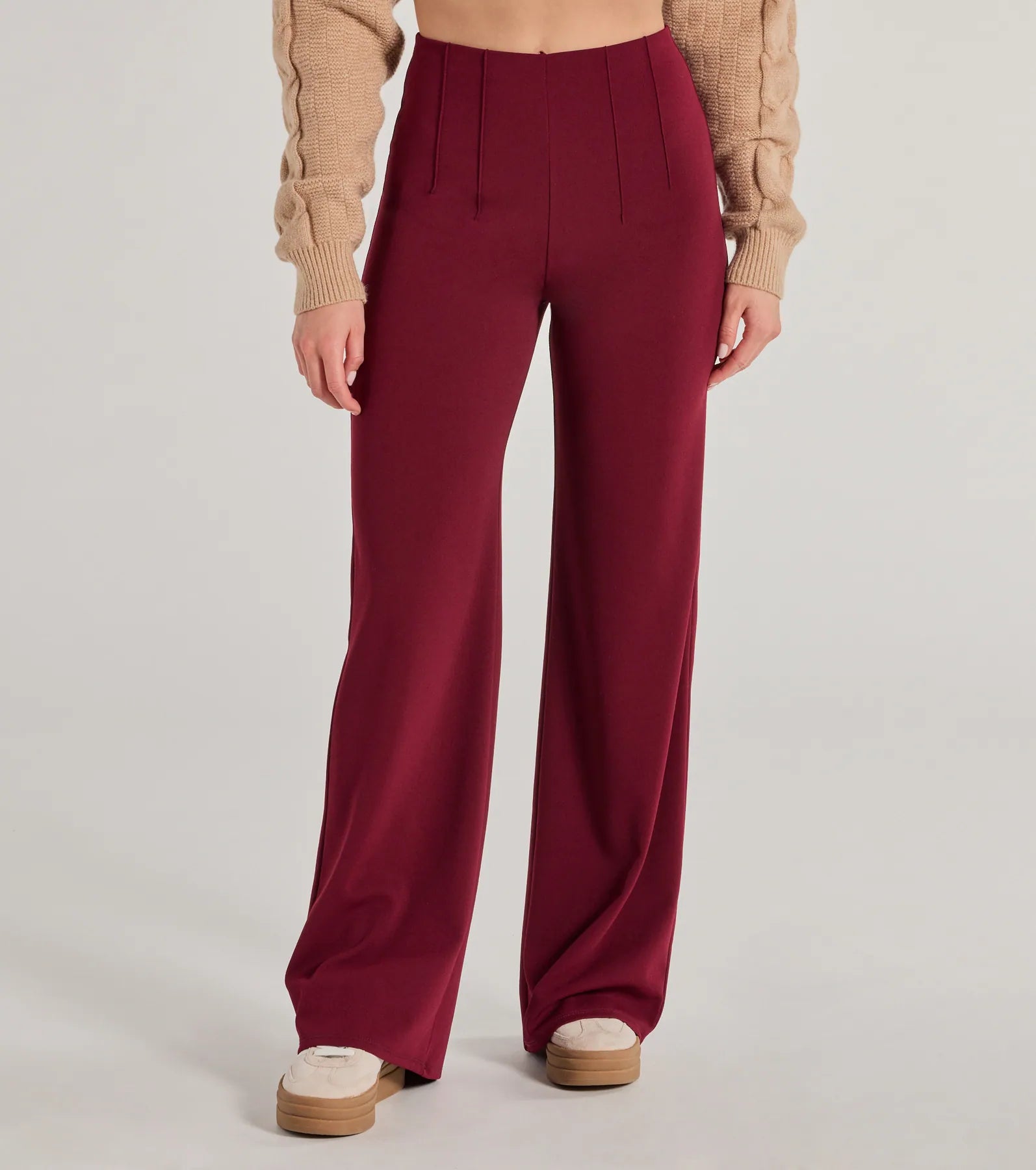 Stylish Impression High Rise Straight Leg Trouser Pants - Image 8