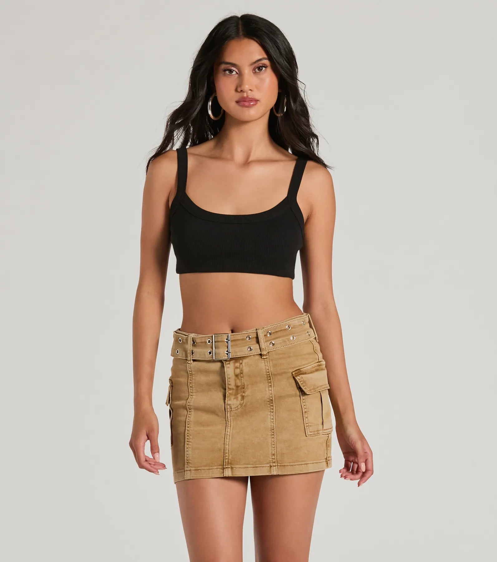 Top Of The Trends Belted Cargo Mini Skirt - Image 4