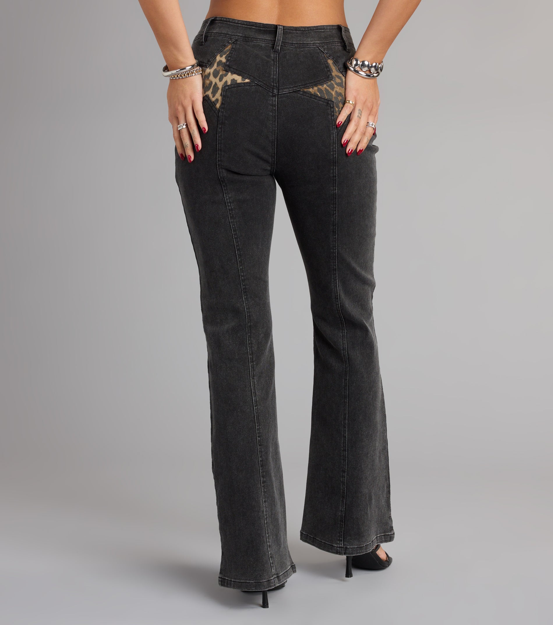 Wild Star Cheetah Mid-Rise Denim Jeans - Image 4