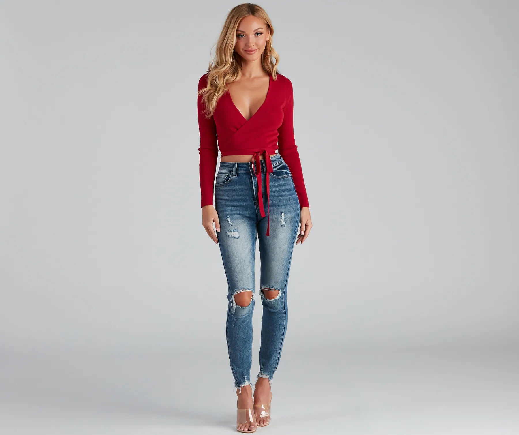 Taylor Distressed Cropped Skinny Jeans - Image 3