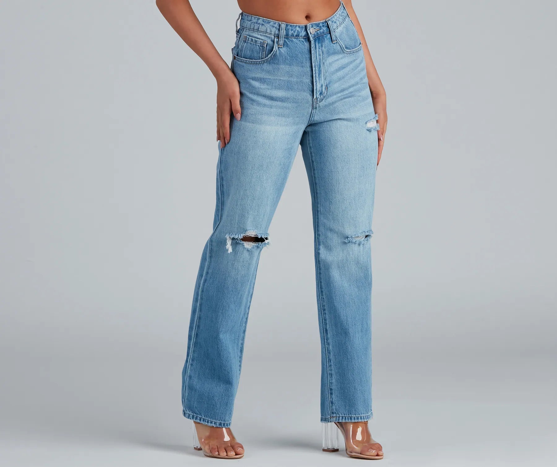 Classic Casual Distressed Boyfriend Jeans - Image 5