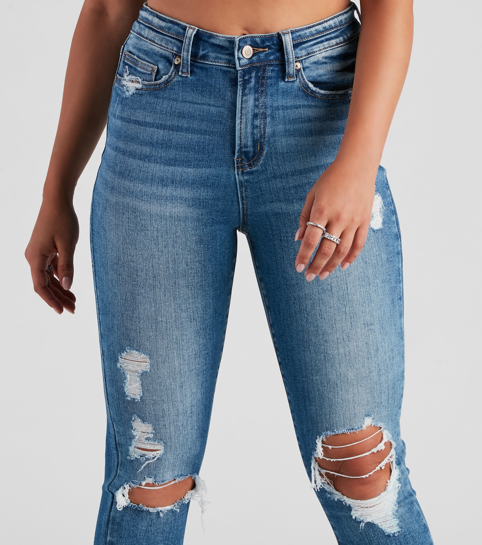 Harper Mid-Rise Skinny Denim Jeans - Image 4