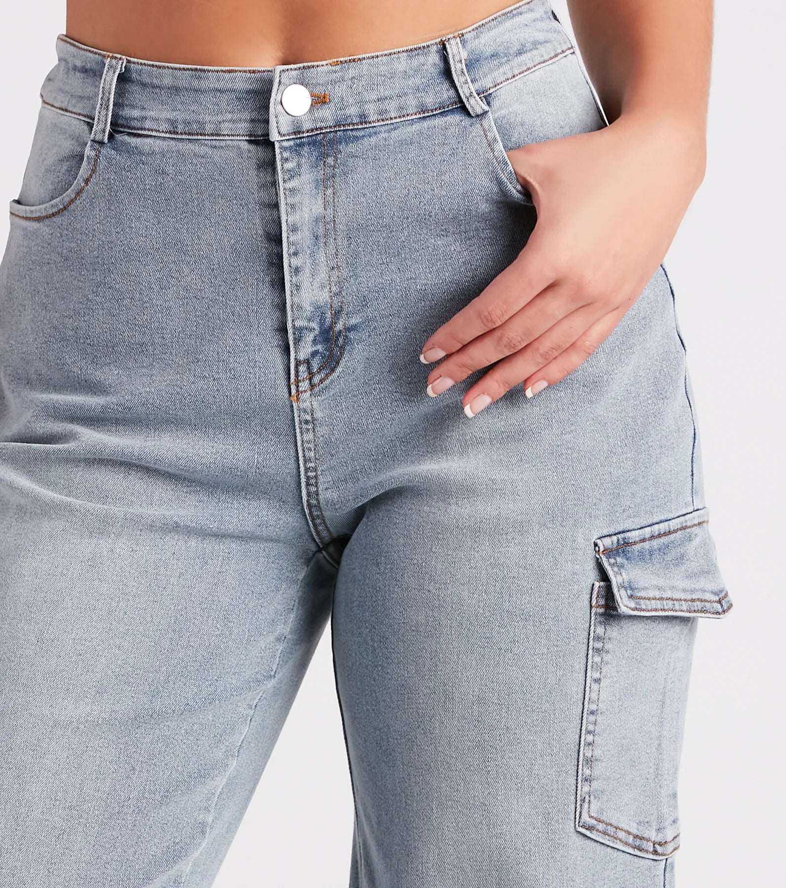 Straight To It High-Rise Cargo Denim Jeans - Image 4
