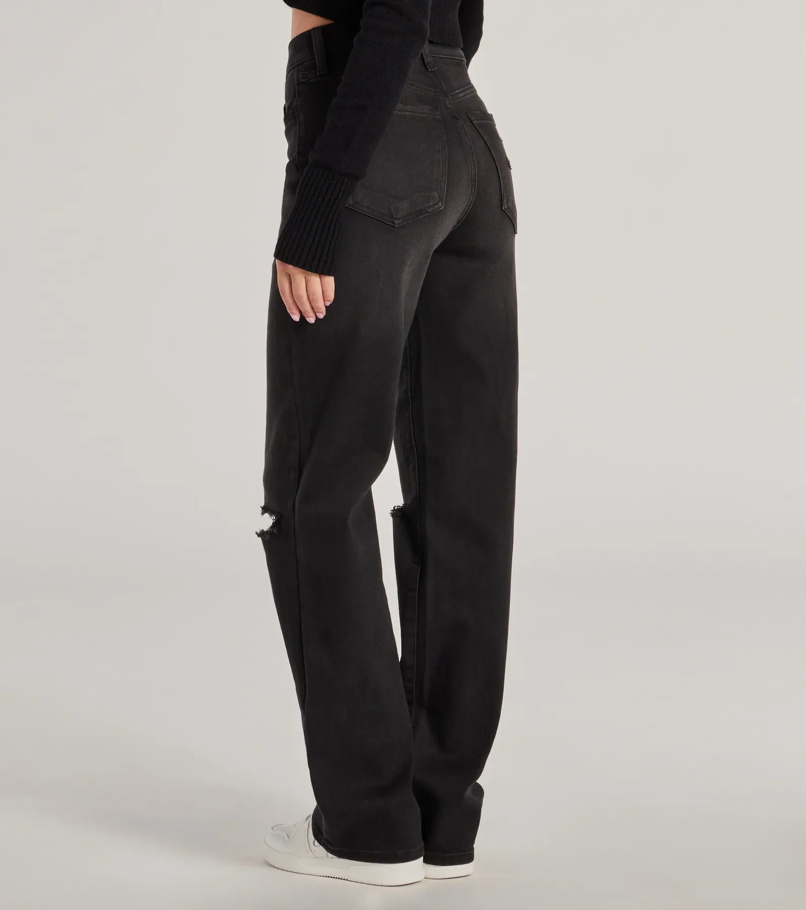 High-Rise Distressed Boyfriend Jeans - Image 9
