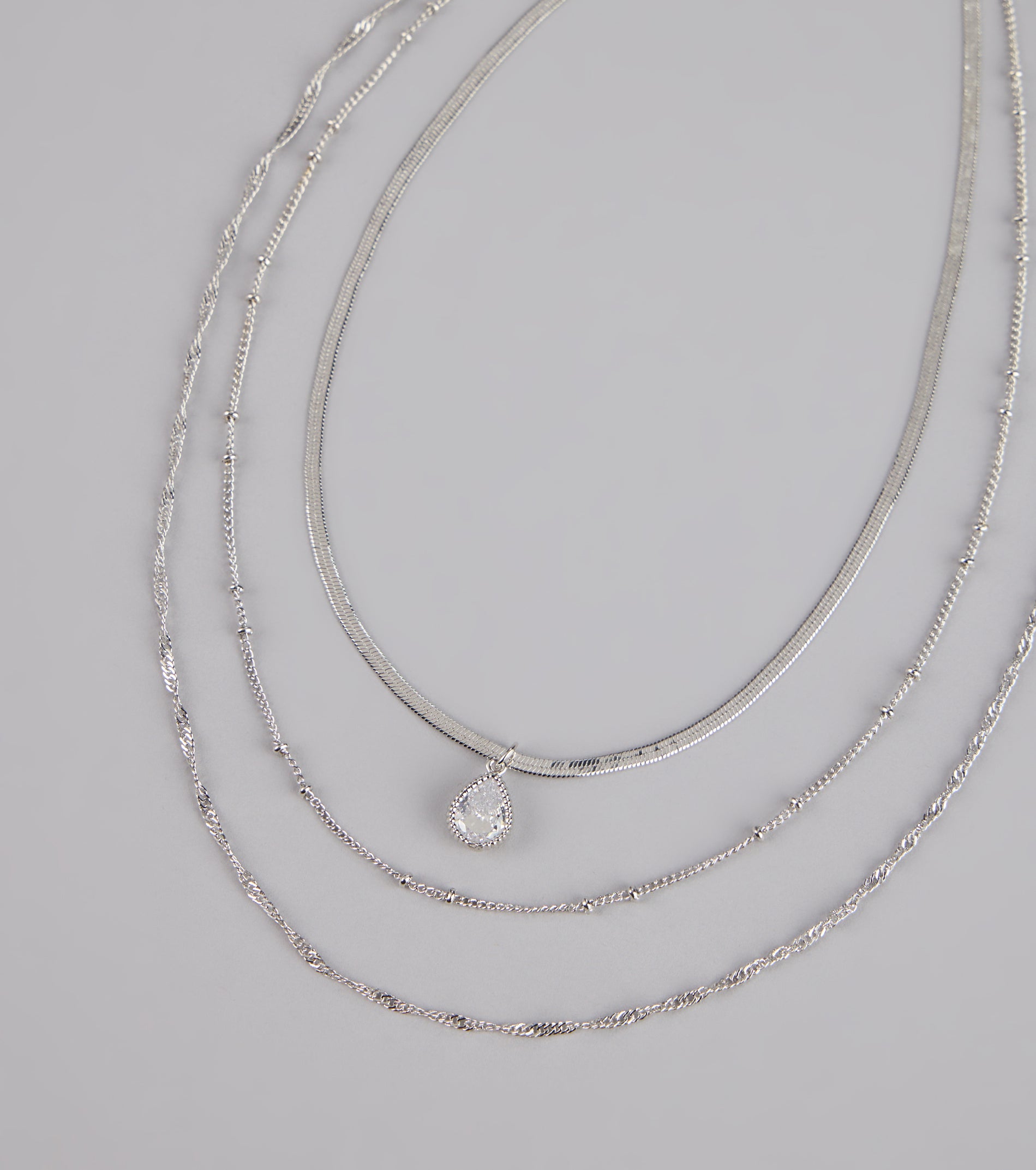 Layers of Luxe Teardrop Cubic Zirconia Necklace - Image 3