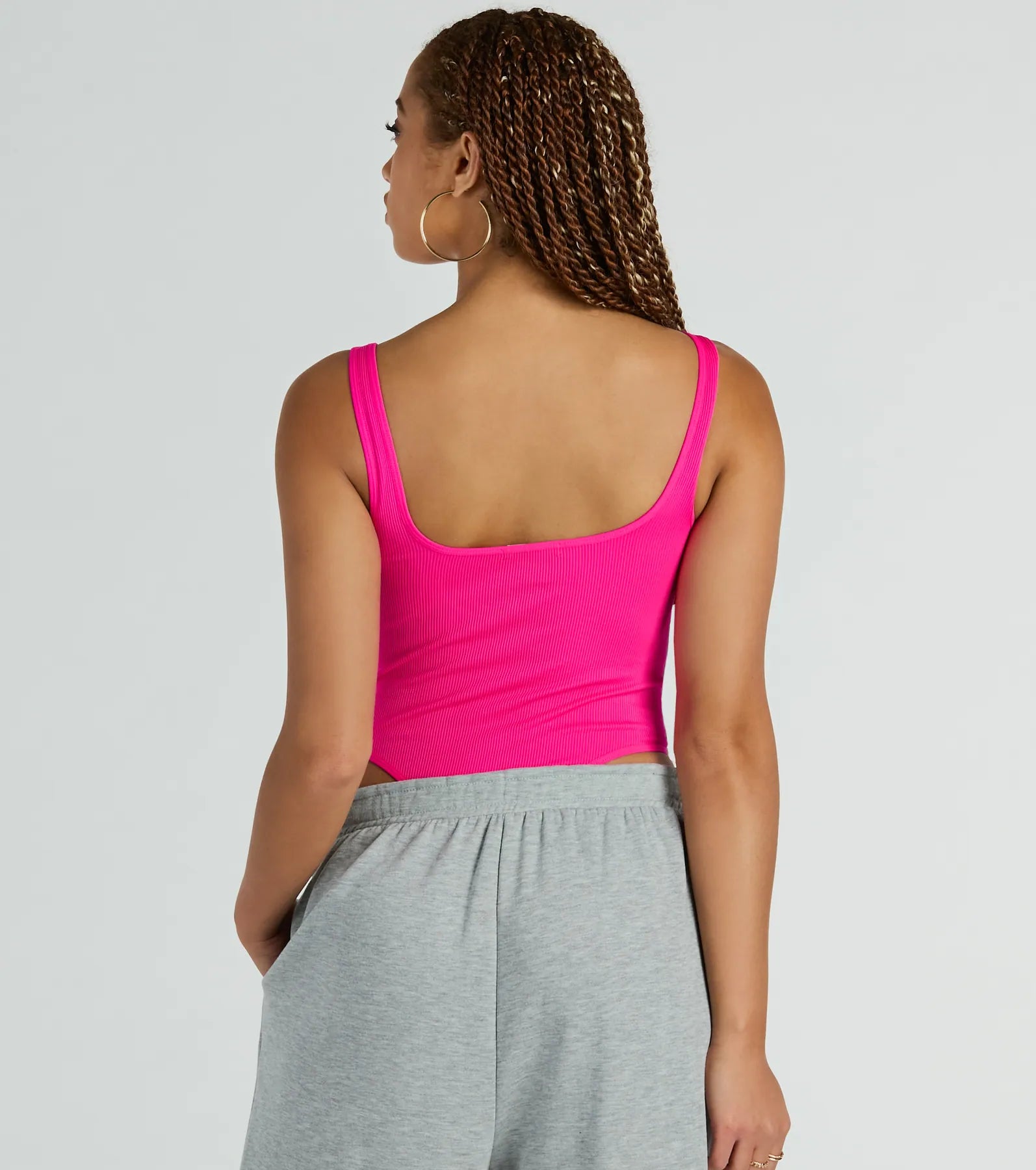 Simply Sultry Ribbed Knit Tank Bodysuit - Image 2