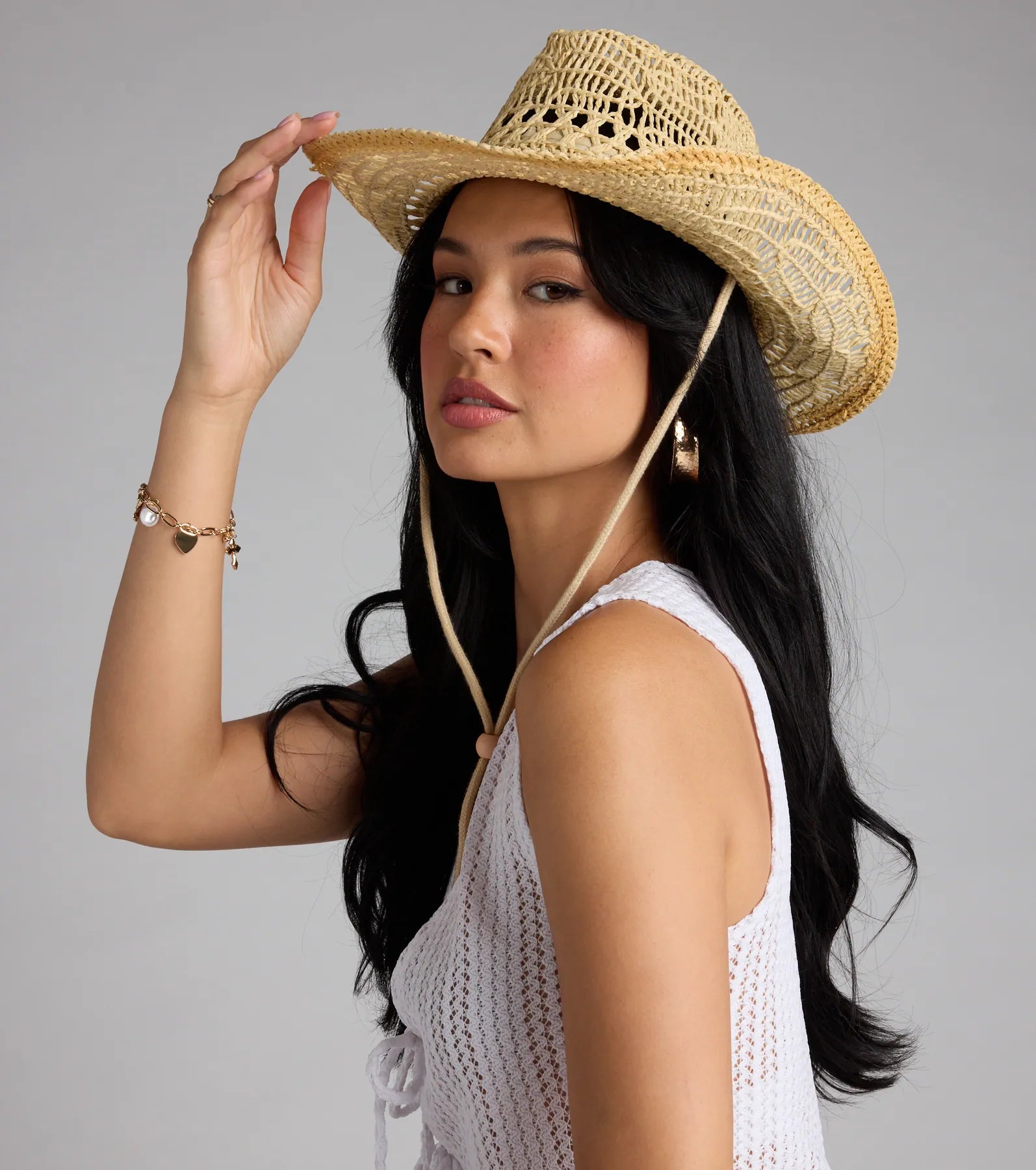 Beachy Babe Straw Cowboy Hat - Image 4