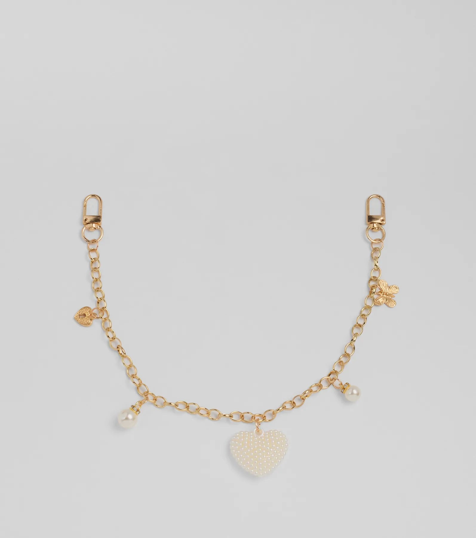 Heart And Charm Bag Chain