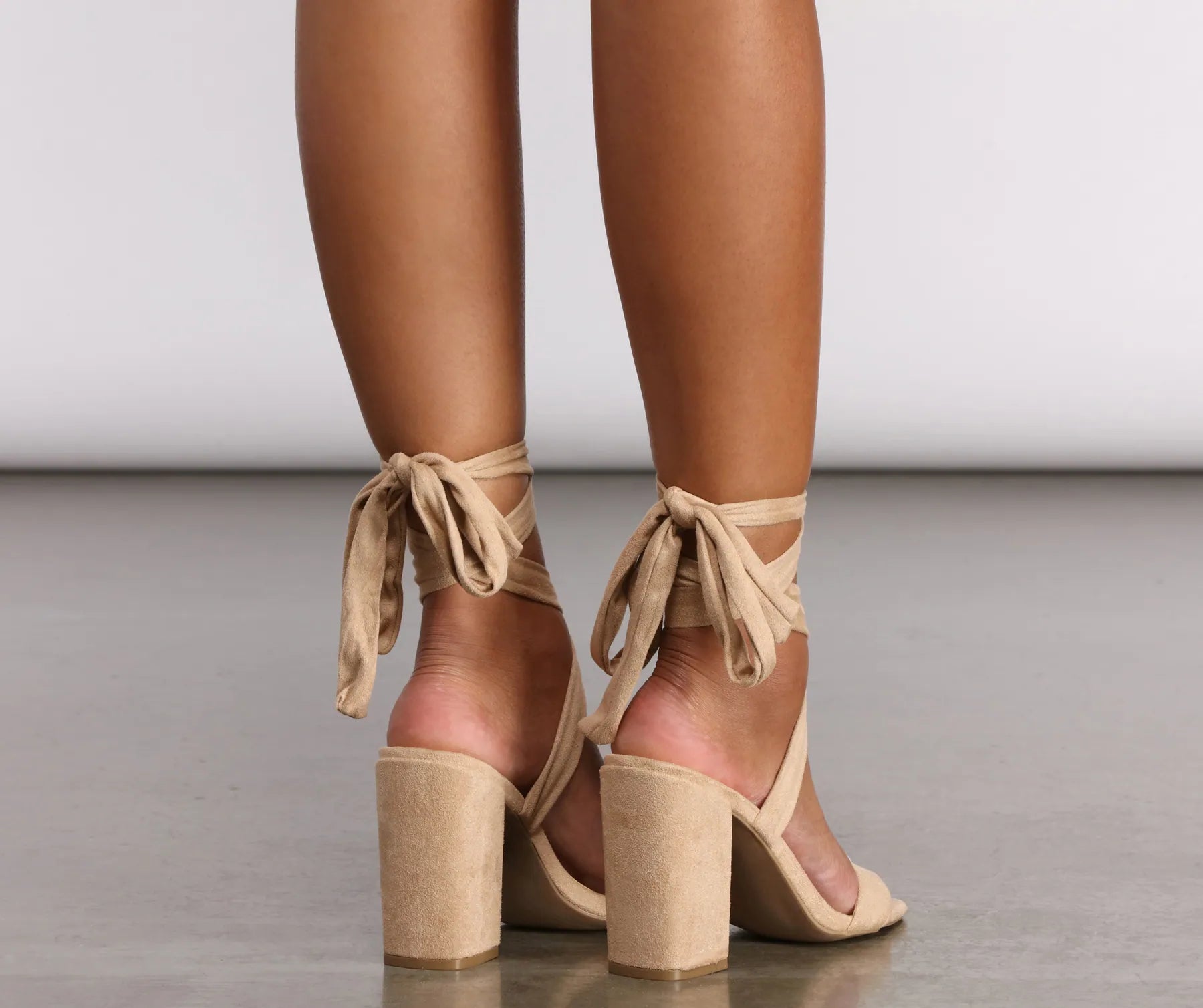 Basic Wrap Around Strap Block Heels - Image 3