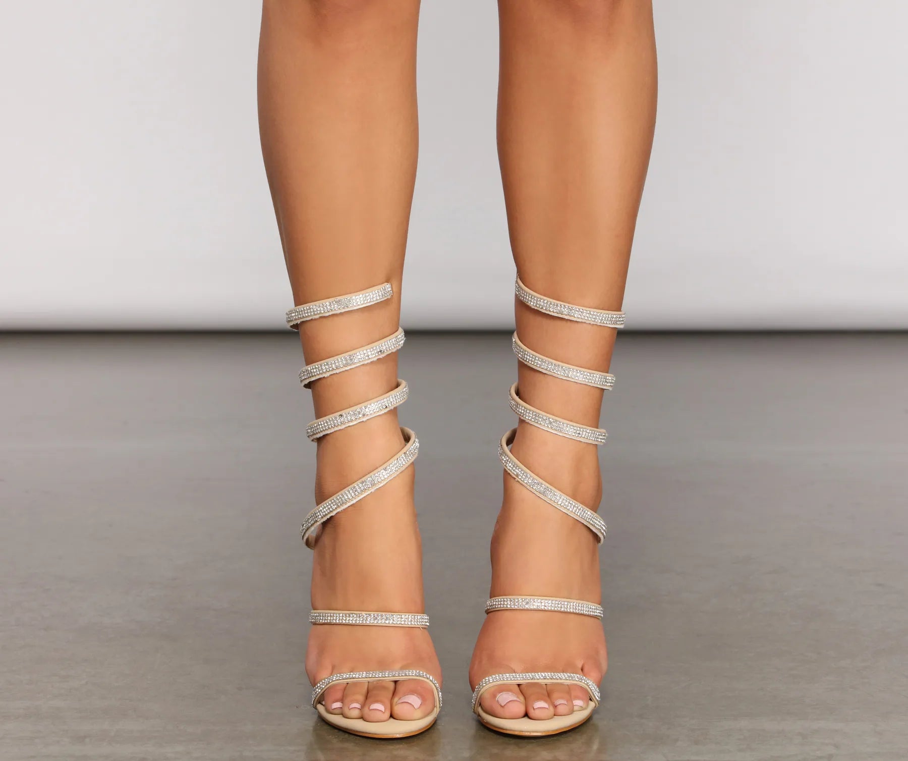 Spin Me Around Spiral Rhinestone Stiletto Heels - Image 17