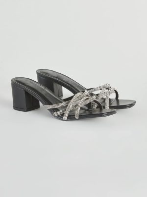 Time To Sparkle Rhinestone Low-Heel Mules
