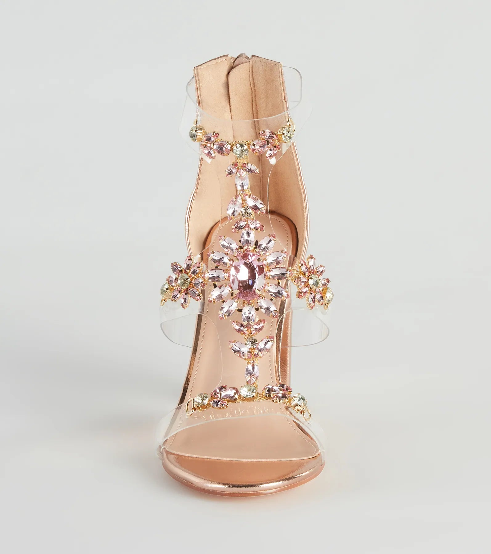 Gorgeous Glam Gemstone Metallic Block Heels - Image 3