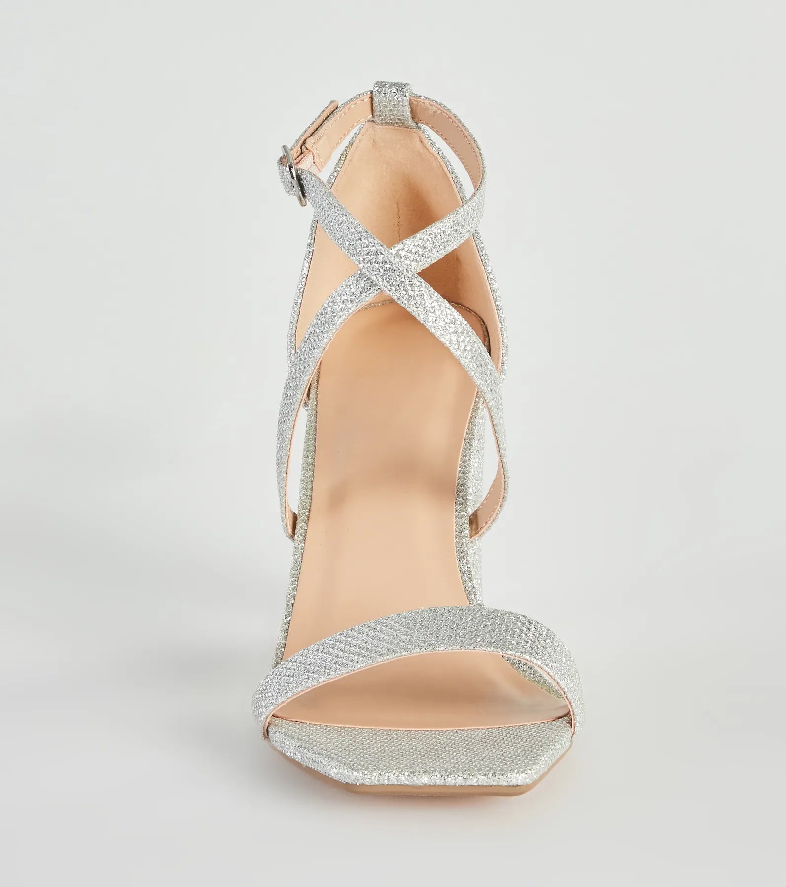 About The Sparkle Glitter Mesh Block Heels - Image 3