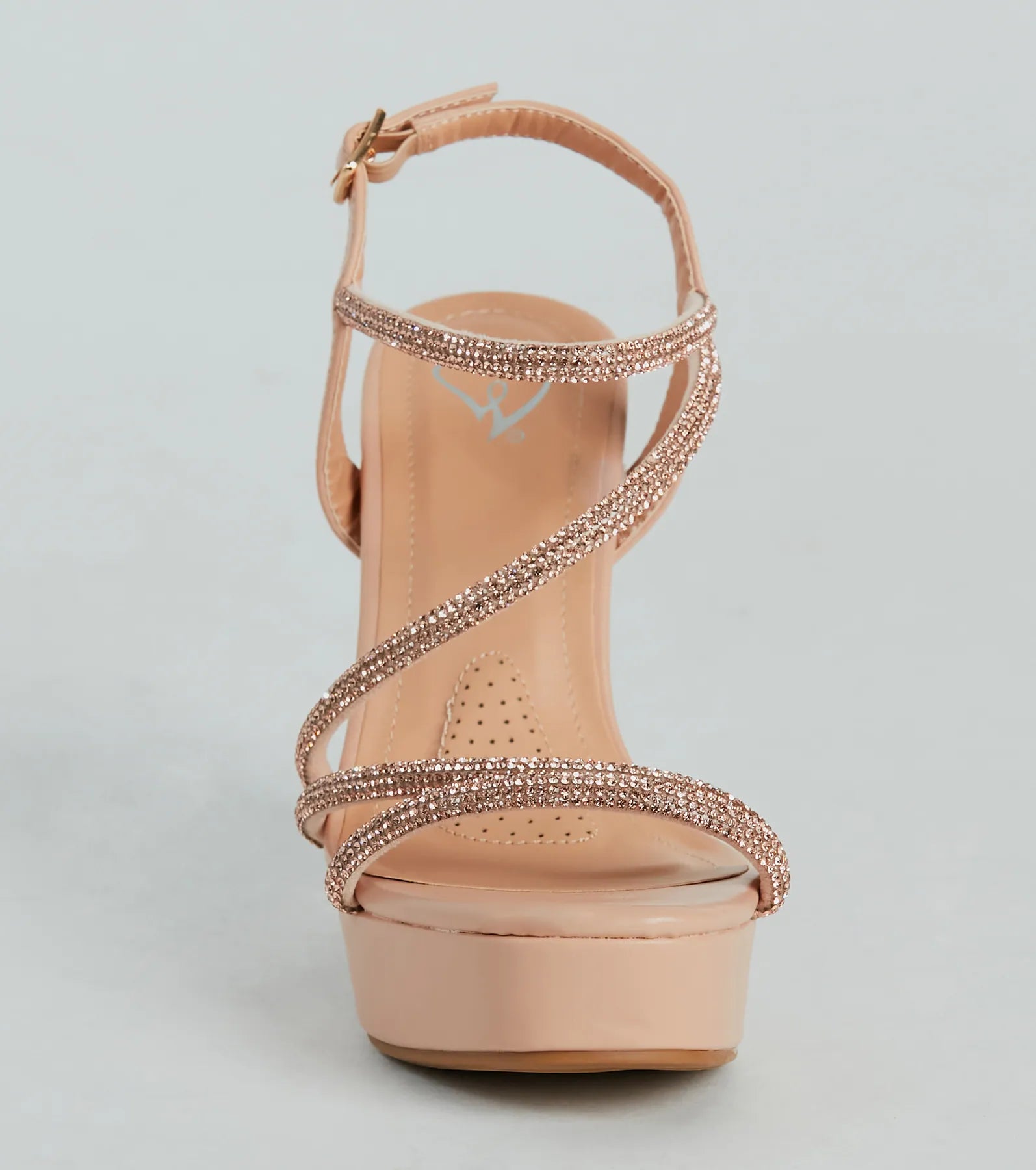 Glam Drama Rhinestone Strappy Platform Heels - Image 3