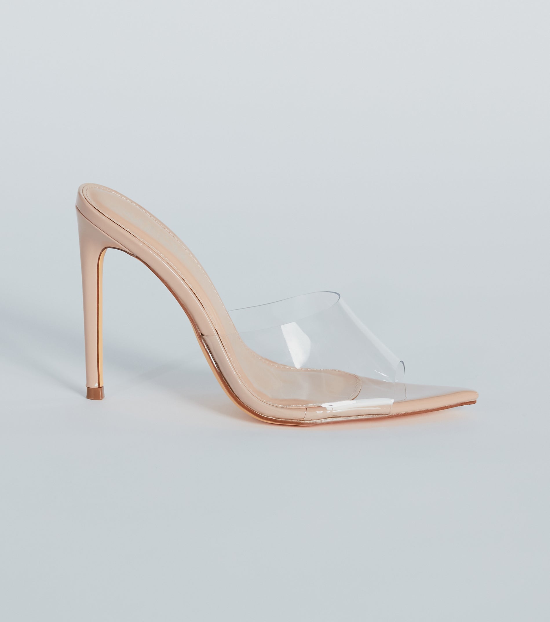 Serving Chic Vibes Clear Strap Stiletto Mules - Image 2
