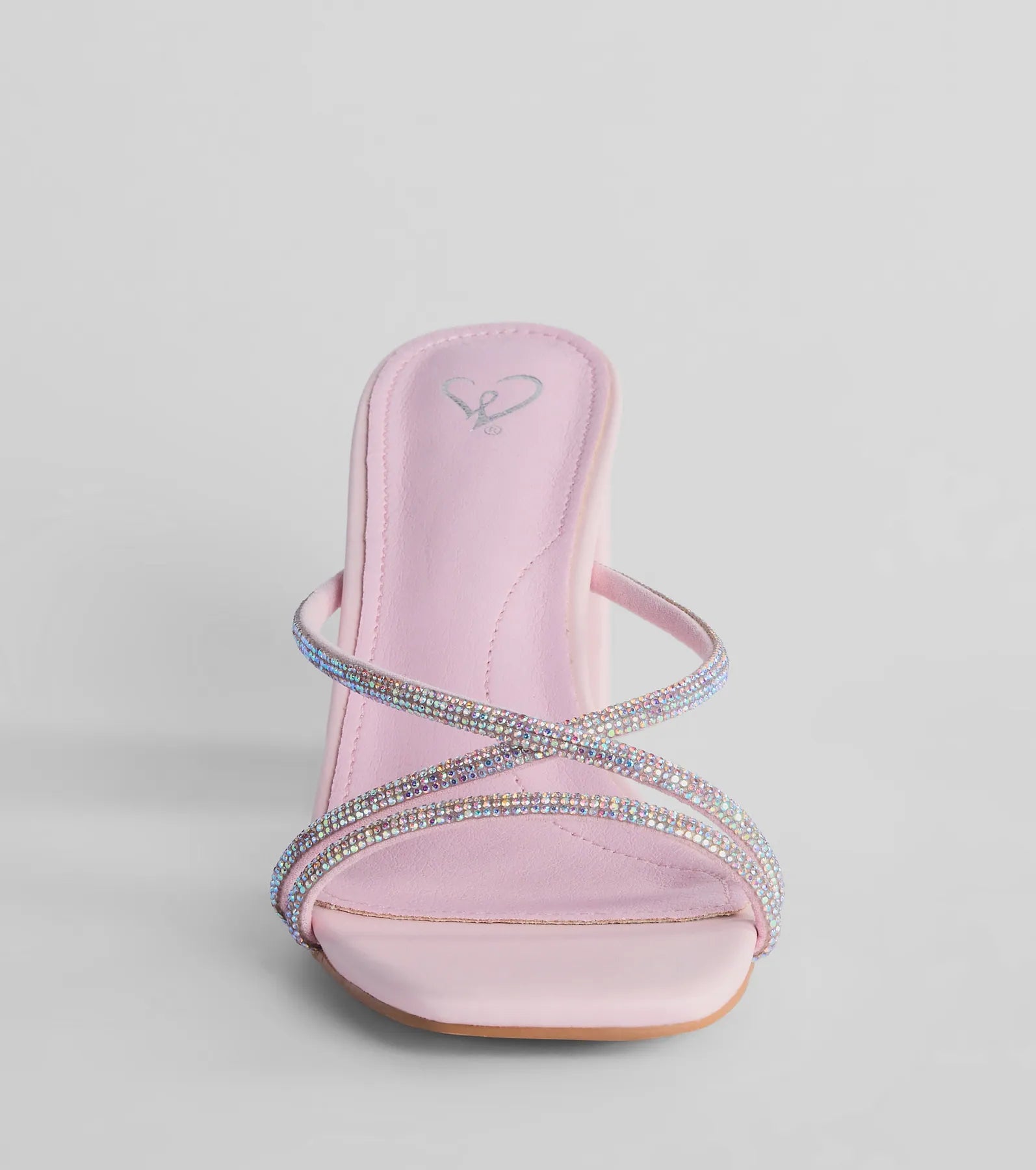 Touch Of Glam Rhinestone Strappy Block Heel Mules - Image 3