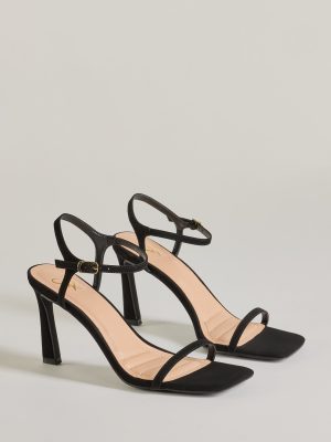 Style Pop Square Toe Nubuck Stiletto Heels